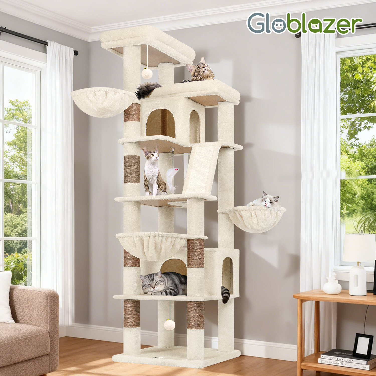 globlazer-s80g-arbre-chat-beige-203-cm-robuste image 8