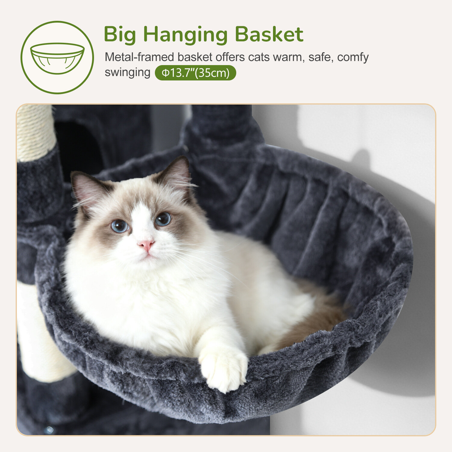 globlazer-s-series-s52-arbre-chat-gris-fonc-52-pouces-compact image 5