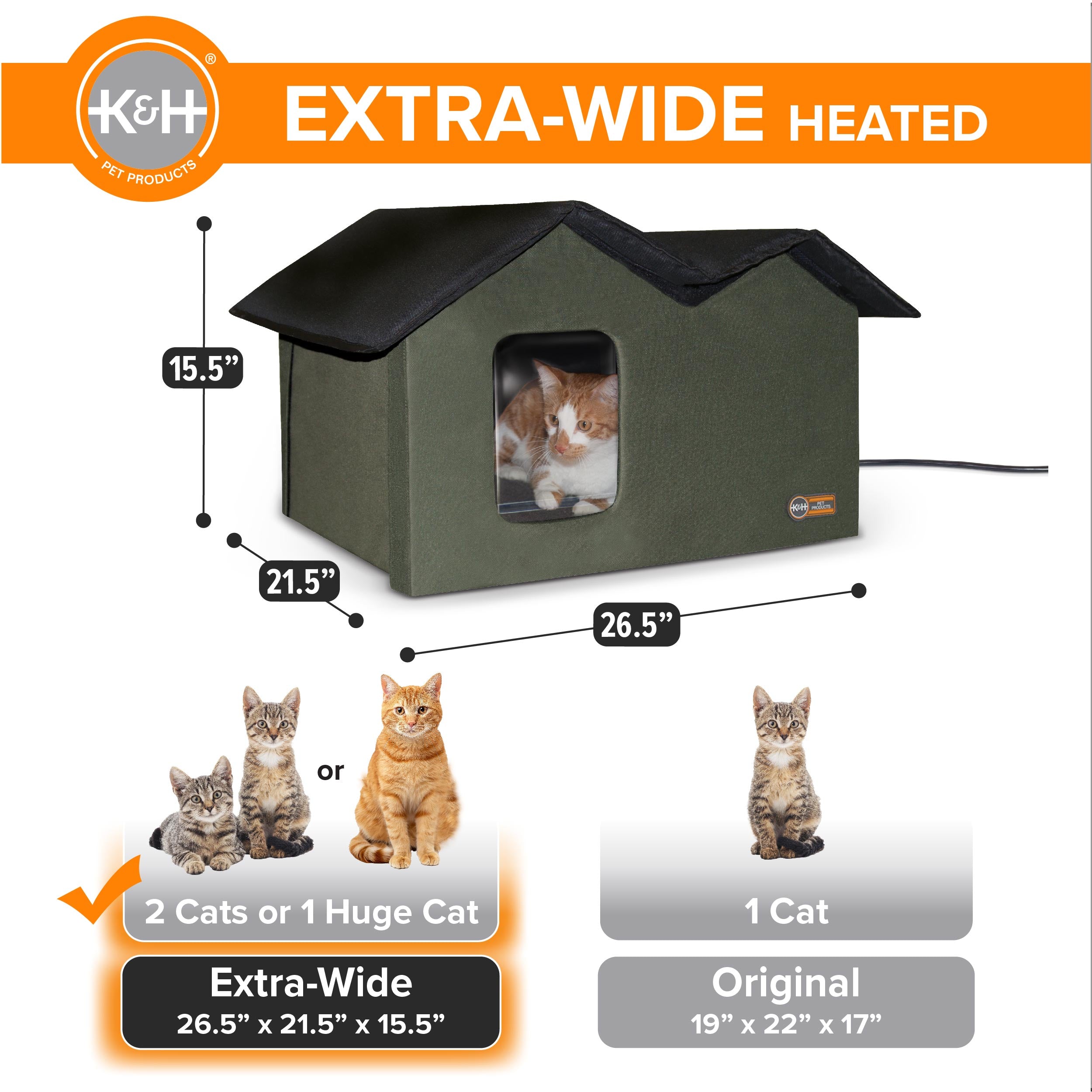 k-h-thermo-outdoor-kitty-house-maison-chat-chauffante-olive image 3