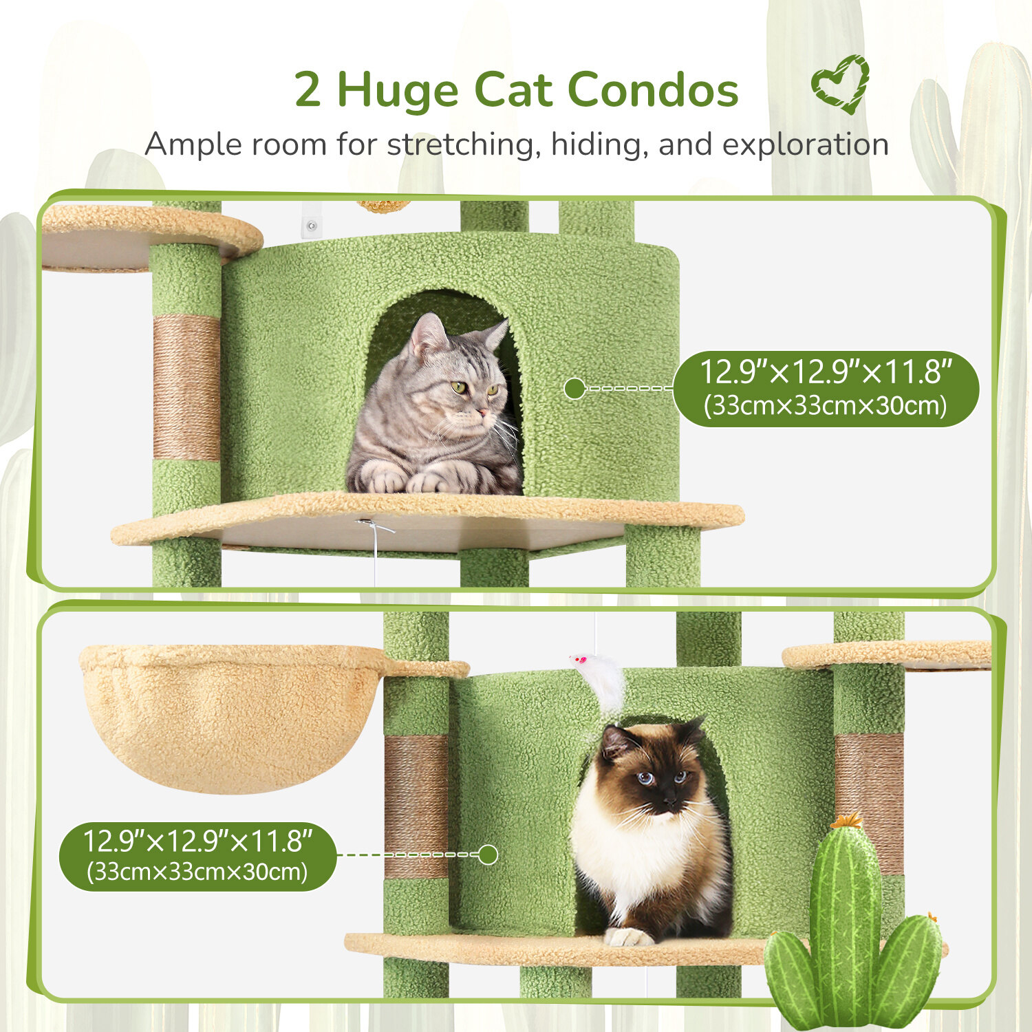 globlazer-c-series-c66-arbre-chat-vert-cactus-66-pouces-angle image 5