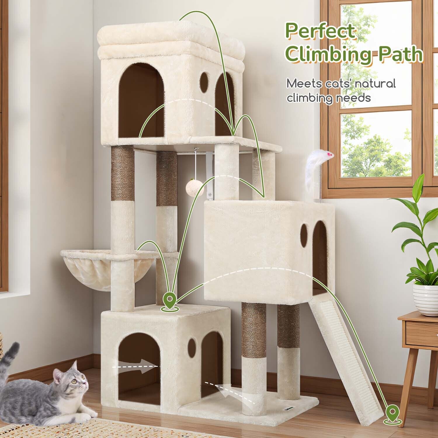 globlazer-f-series-f52b-arbre-chat-beige-52-pouces-niche image 6