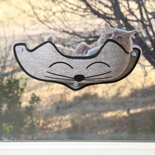 k-h-ez-mount-kittyface-lit-fen-tre-chat-gris-ventouse image 1
