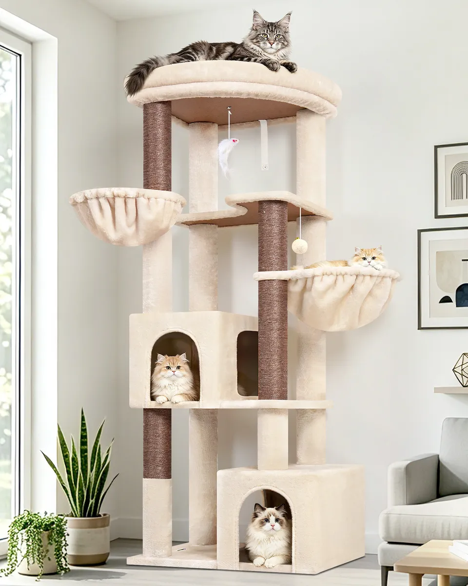 globlazer-c-series-c64-arbre-chat-beige-64-pouces-large image 1