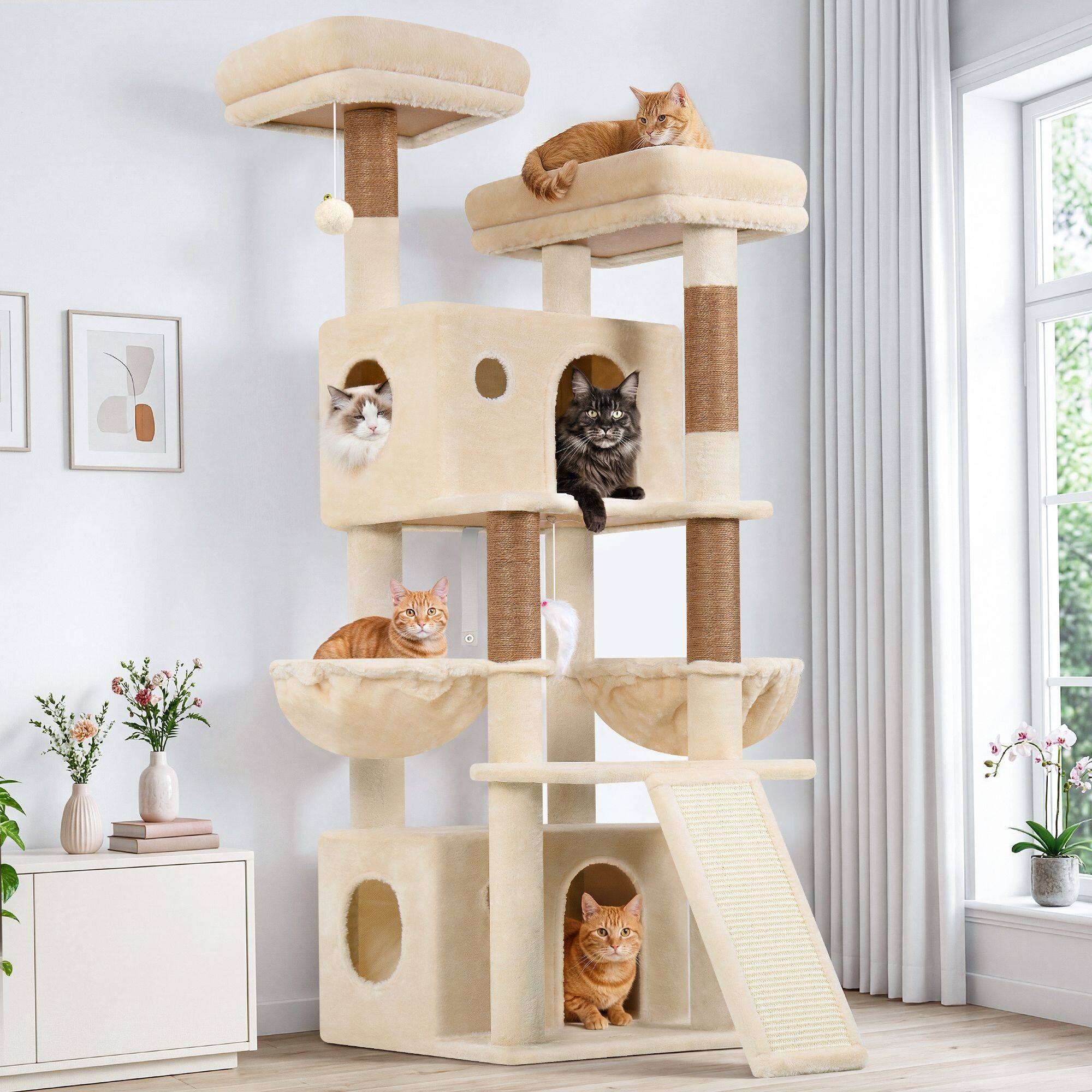 globlazer-f64b-arbre-chat-beige-163-cm image 1