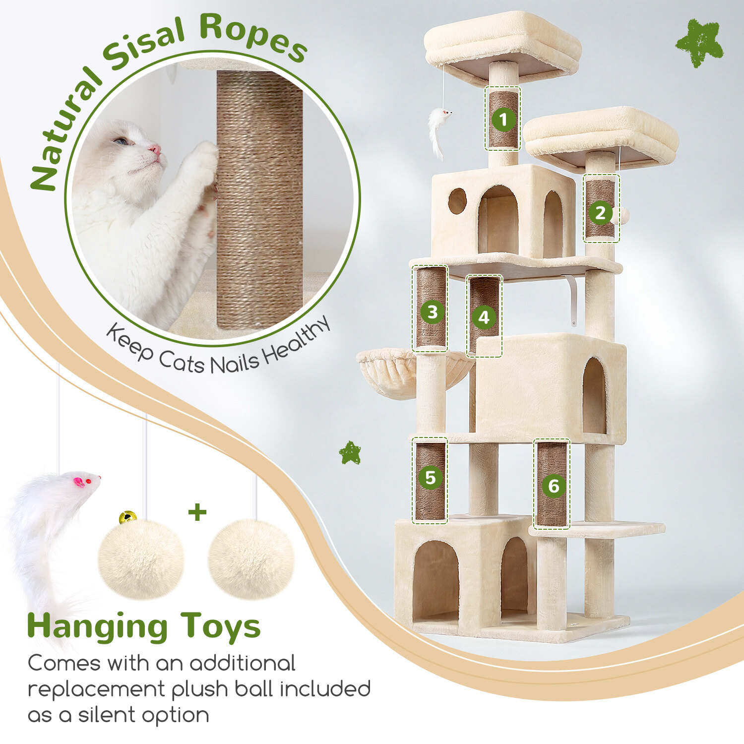 globlazer-f71-arbre-chat-beige-180-cm-griffoir image 7