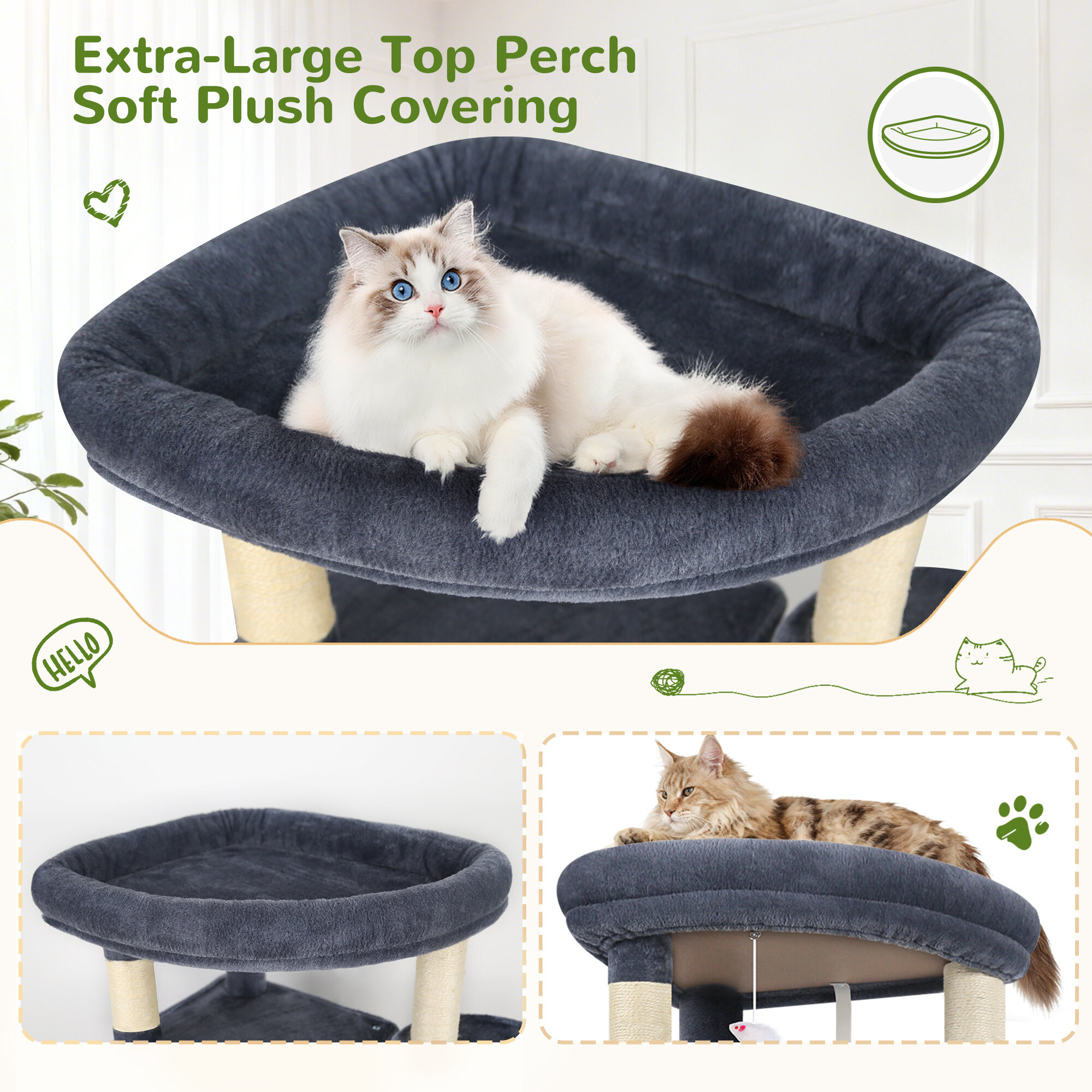 globlazer-c-series-c68-arbre-chat-gris-fonc-173-cm image 6