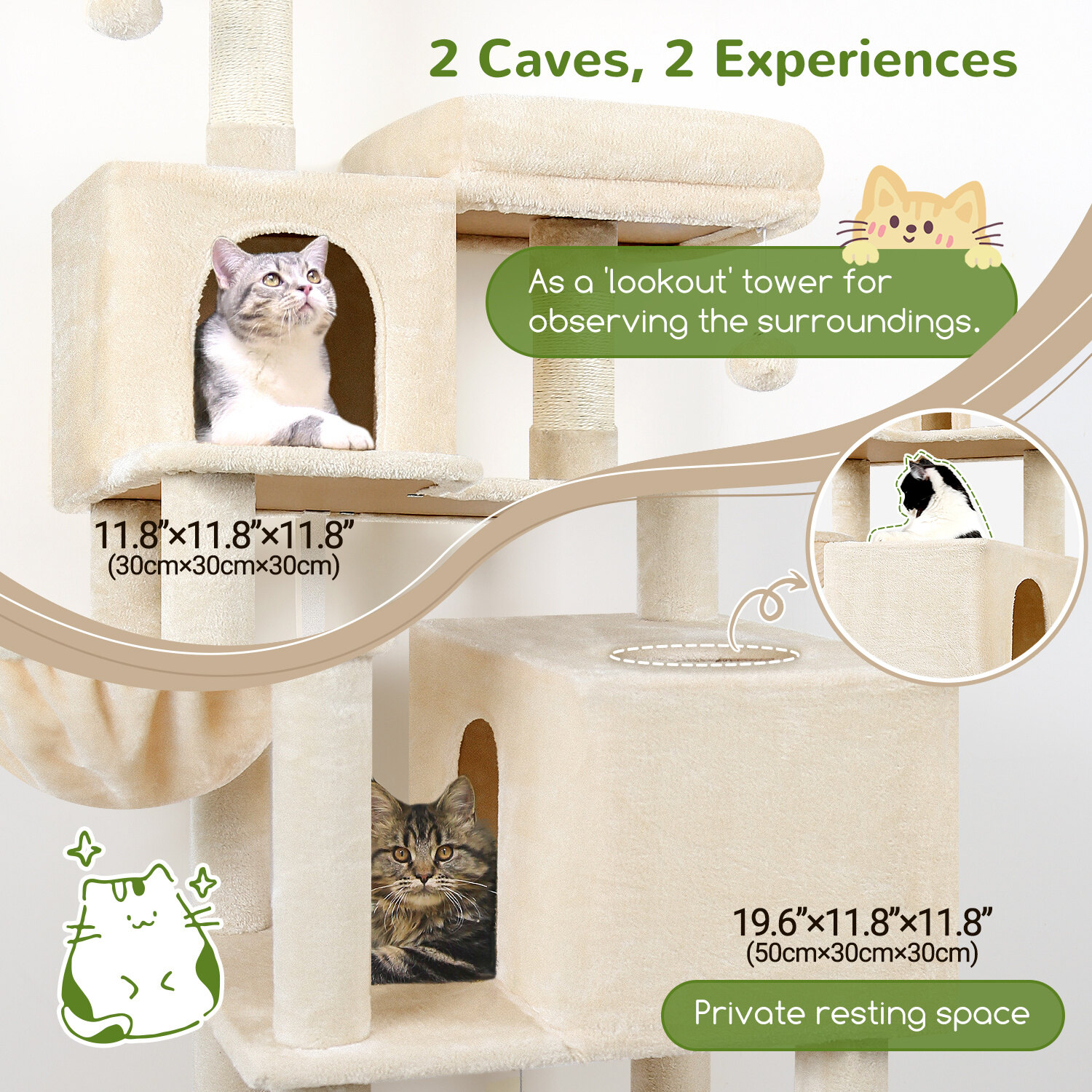 globlazer-f76-arbre-chat-76-pouces-beige-grand image 3
