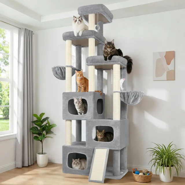 globlazer-s-series-s85-arbre-chat-85-pouces-gris-clair-xxl image 1