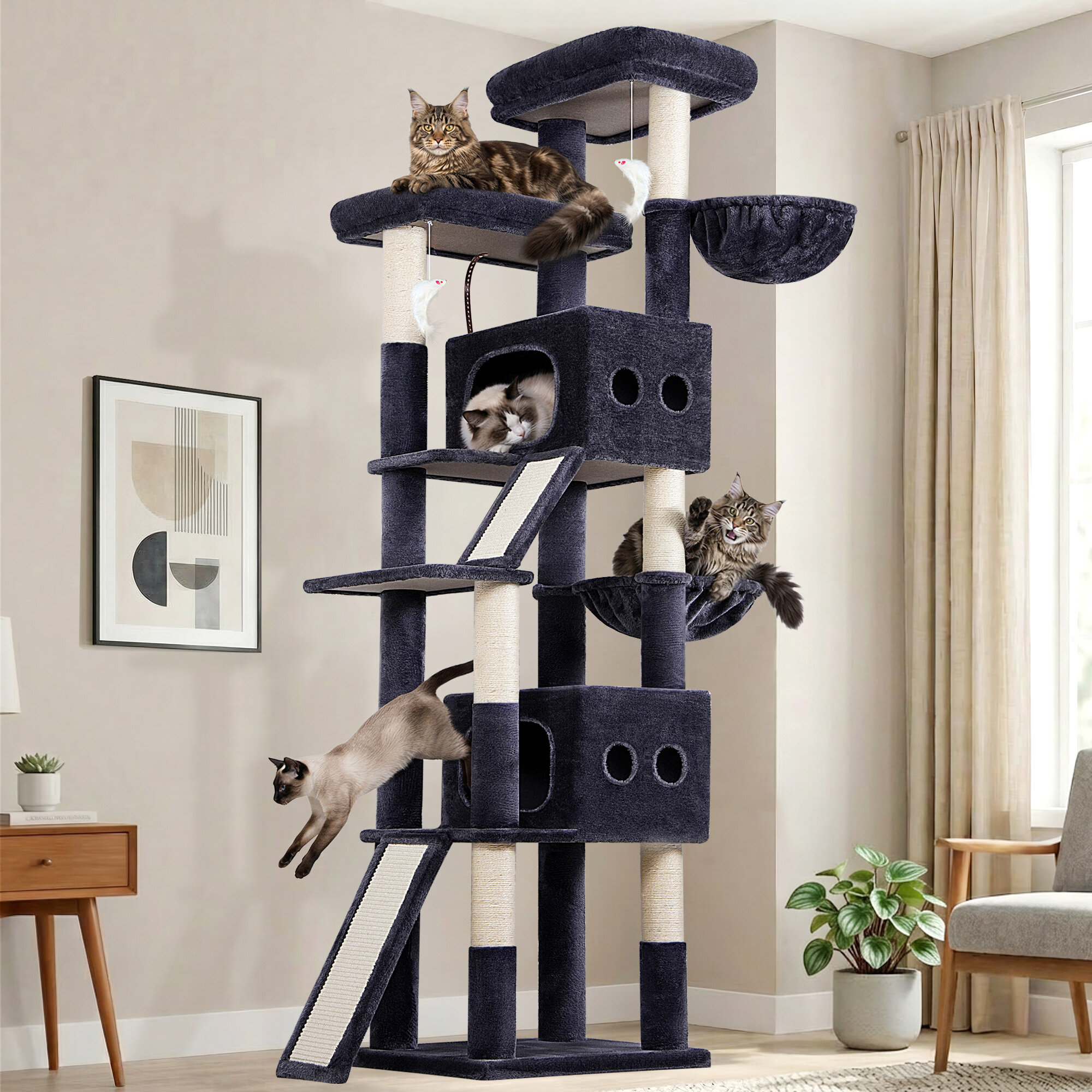 globlazer-s-series-s83f-arbre-chat-gris-fonc-83-pouces-xxl image 1