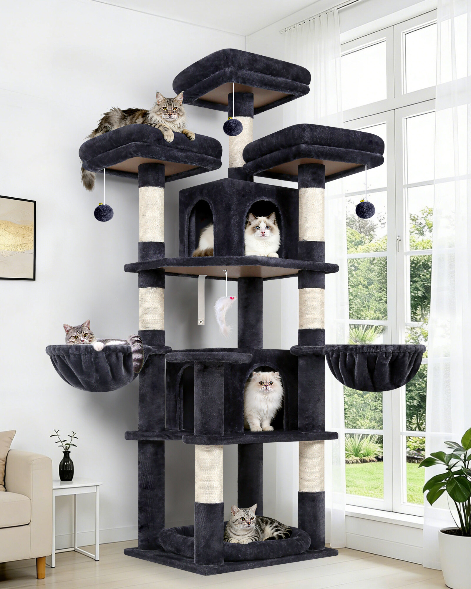 globlazer-f-series-f68b-arbre-chat-gris-fonc-68-pouces image 1