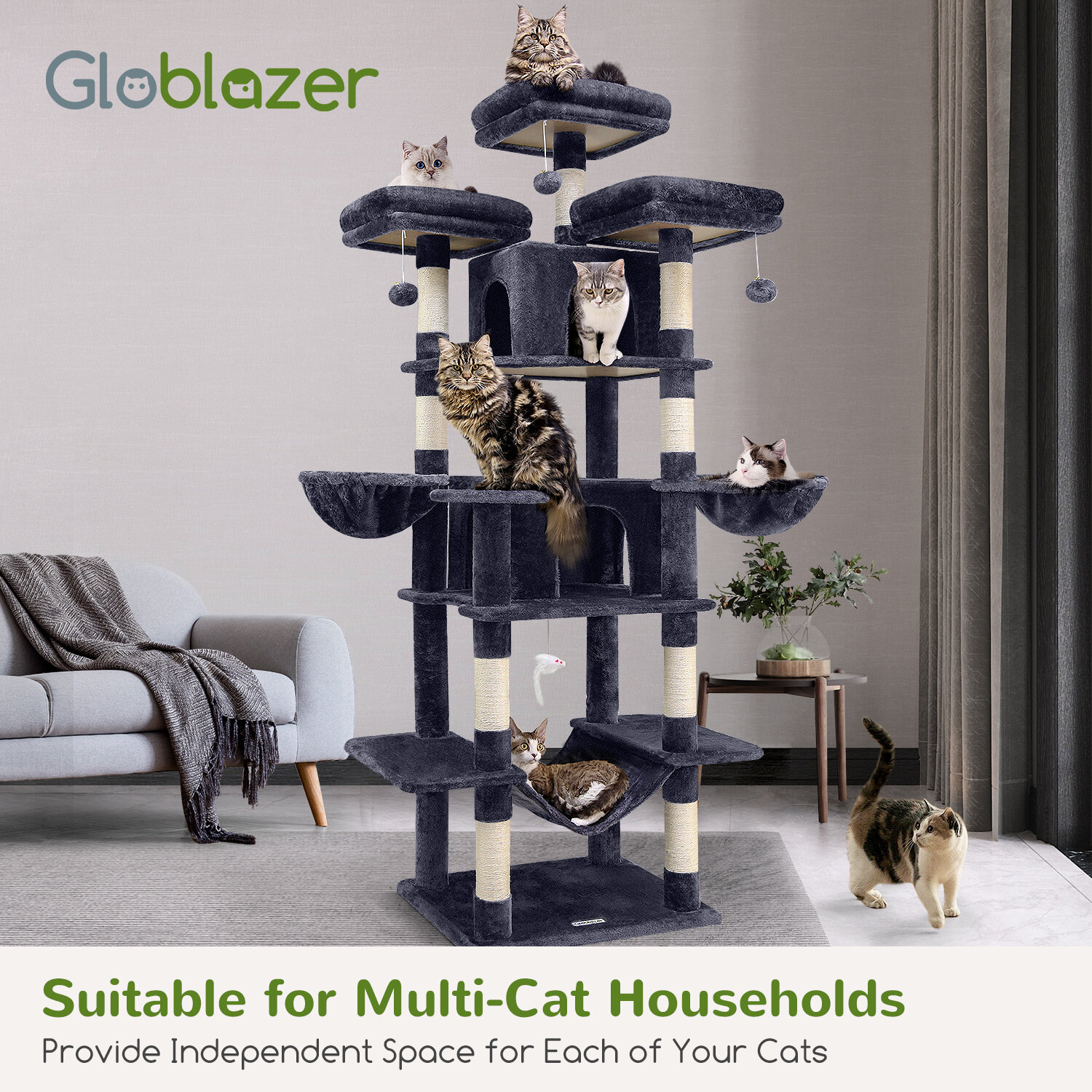 globlazer-f-series-f80-arbre-chat-gris-fonc-203-cm image 8