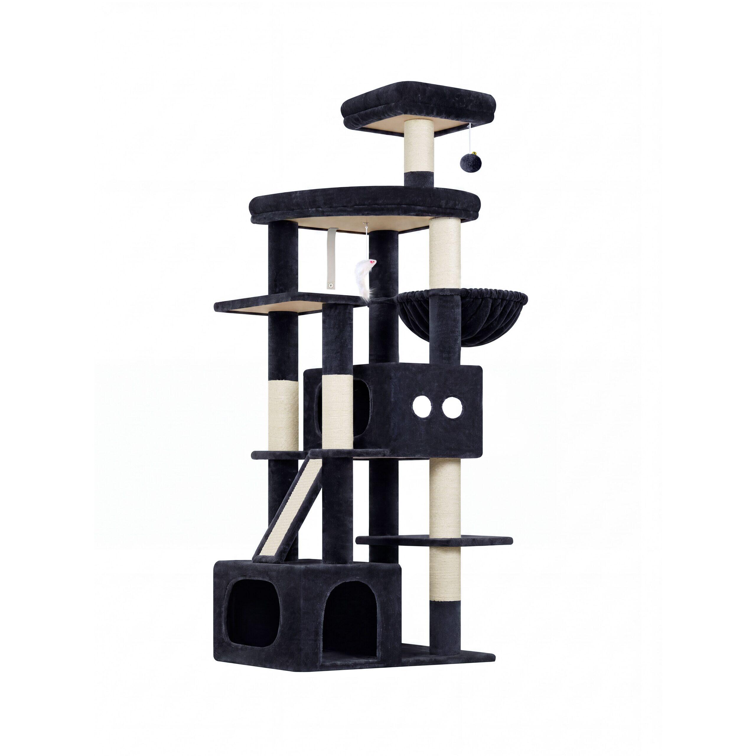 globlazer-f74-arbre-chat-188-cm-gris-fonc-grands-chats image 2
