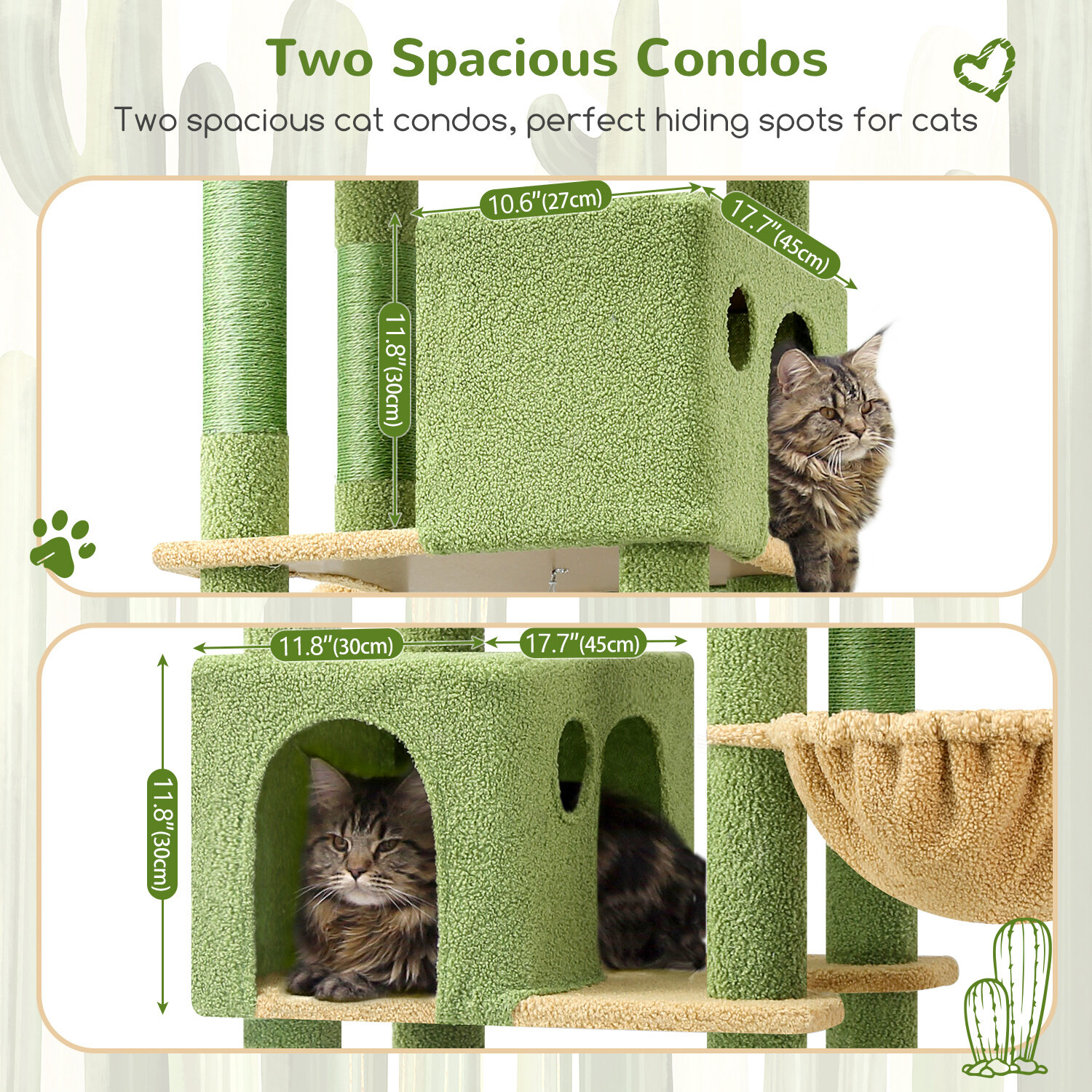 globlazer-f-series-f83-arbre-chat-vert-cactus-83-pouces image 4