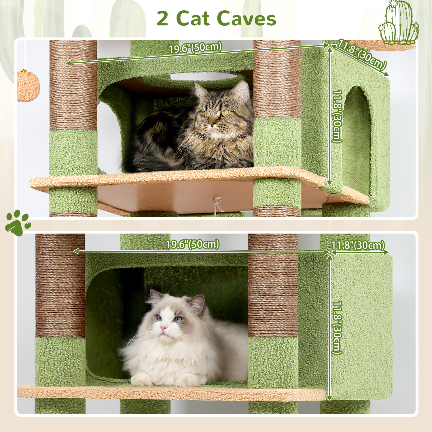 globlazer-f-series-f83b-arbre-chat-vert-cactus-83-pouces image 3