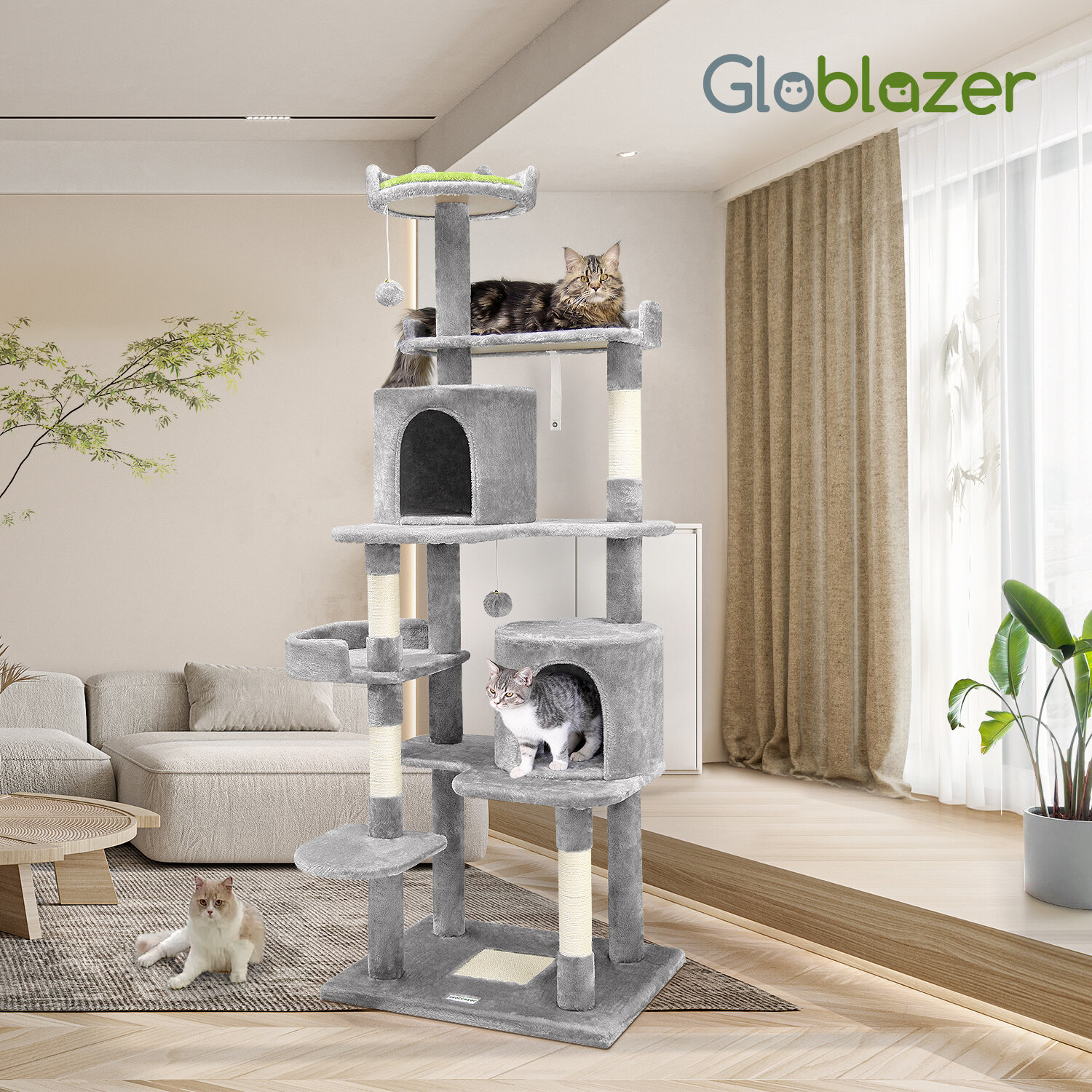 globlazer-c72-arbre-chat-gris-clair-183-cm image 3