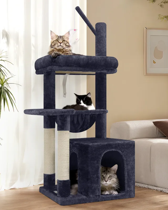 globlazer-f46a-arbre-chat-117-cm-gris-fonc-compact image 1