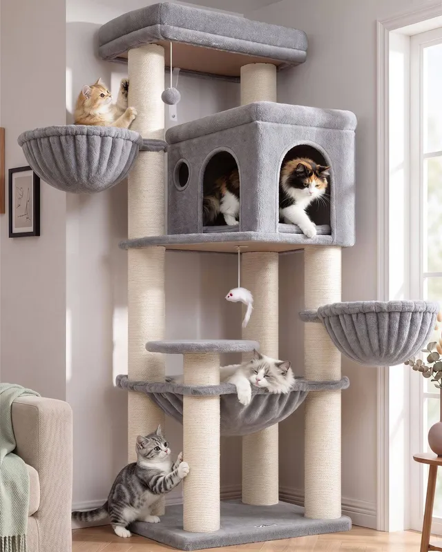 globlazer-s-series-s65g-arbre-chat-gris-clair-165-cm image 1