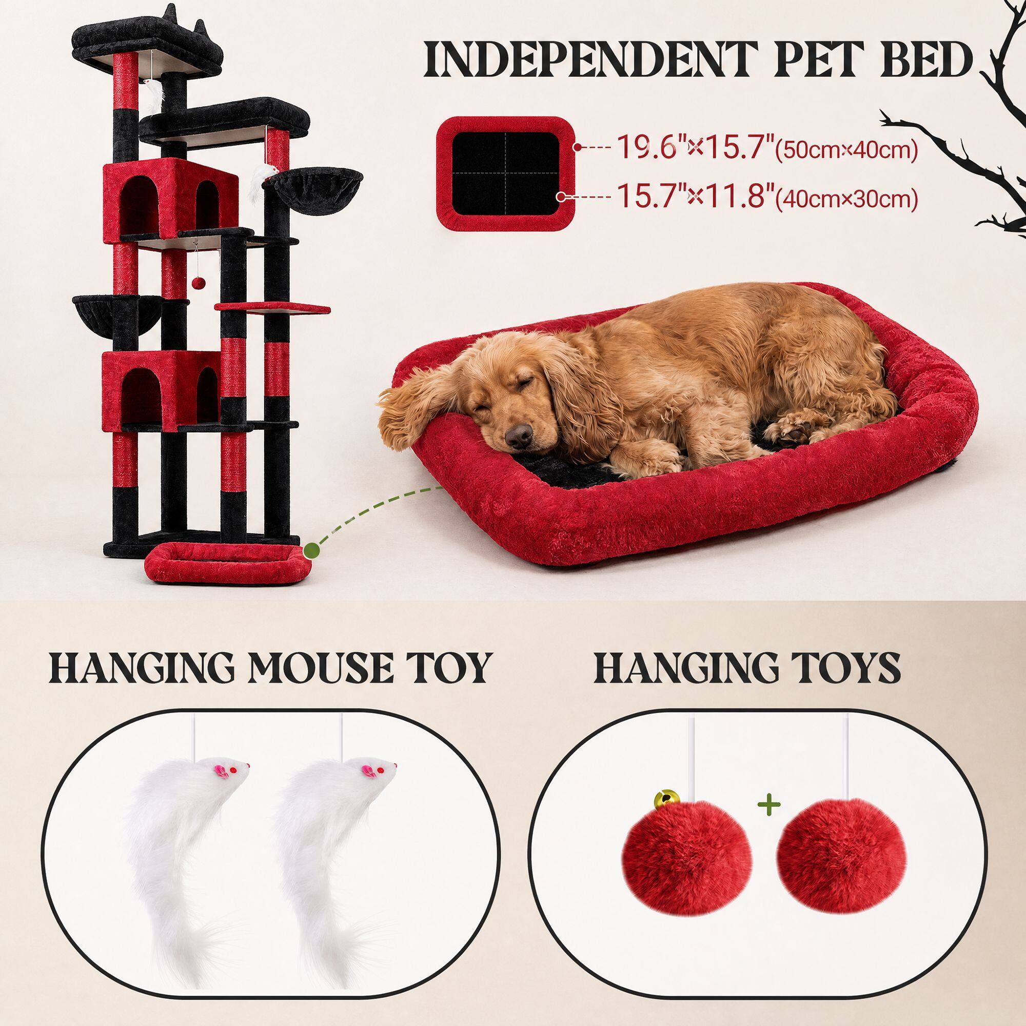 globlazer-s-series-s81c-arbre-chat-rouge-noir-81-pouces image 6