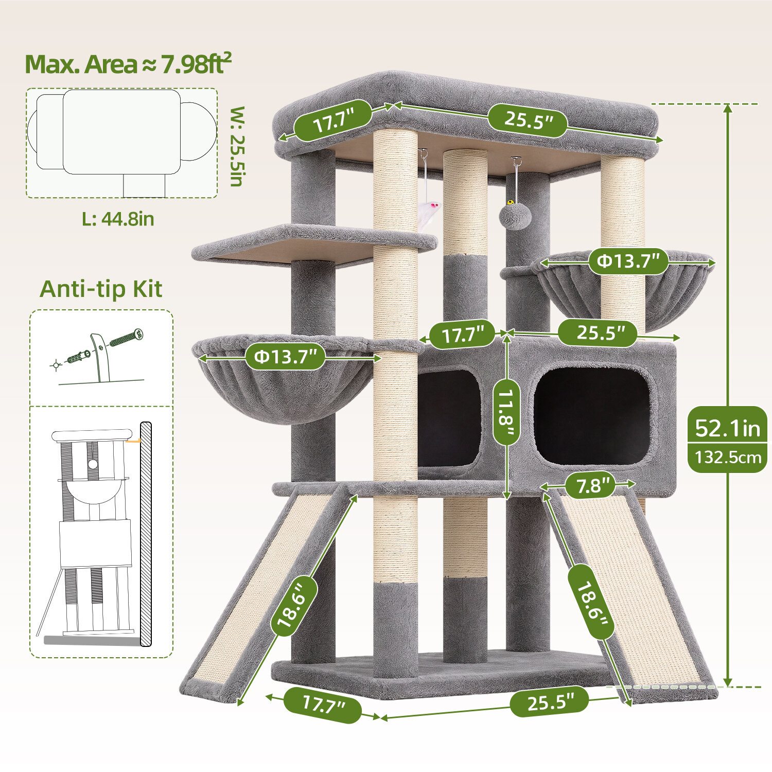 globlazer-s-series-s52f-arbre-chat-perchoir-large-robuste image 7