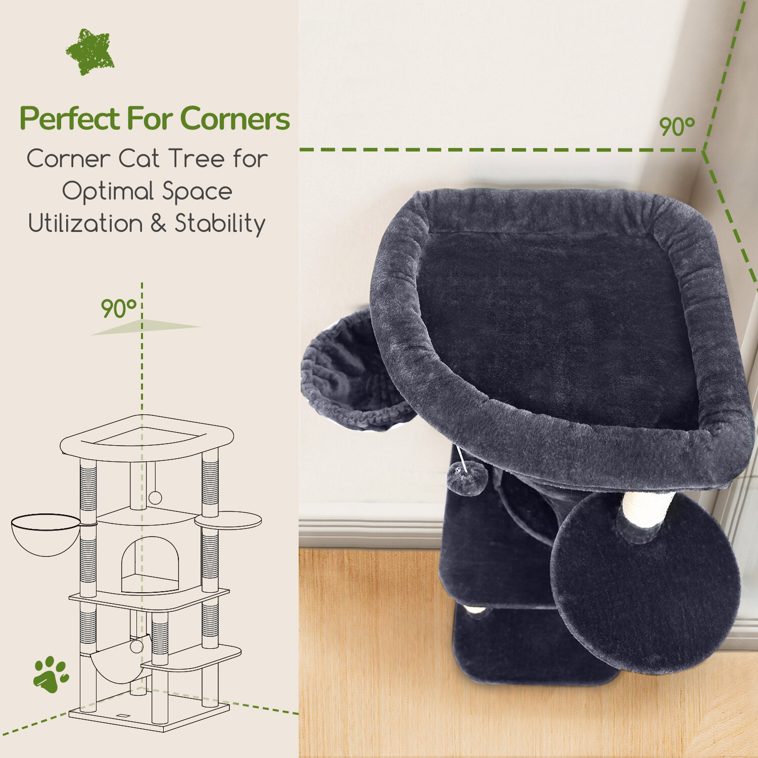 globlazer-c-series-c51-arbre-chat-angle-gris-fonc-51-pouces image 3