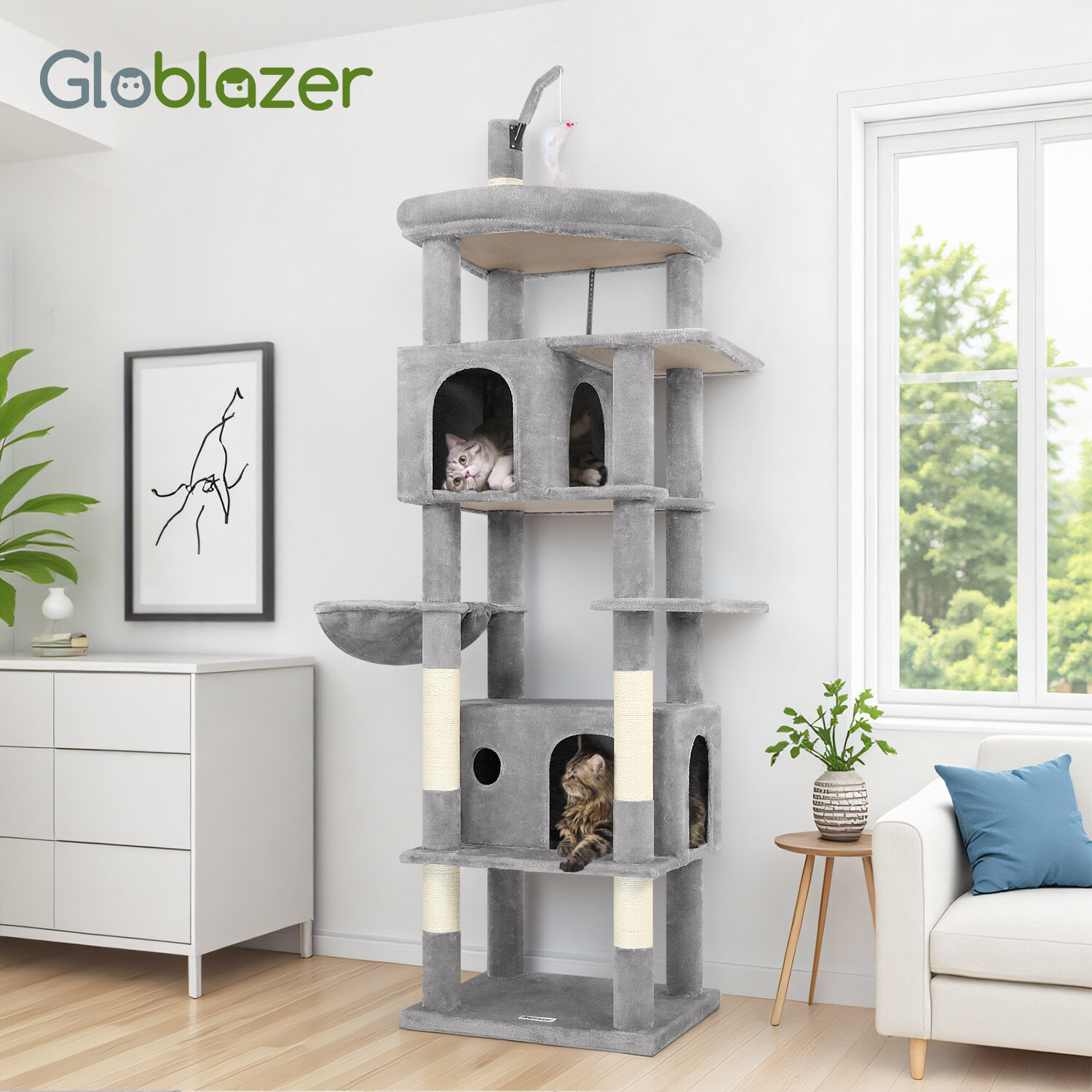 globlazer-f-series-f74b-arbre-chat-gris-clair-74-pouces image 8