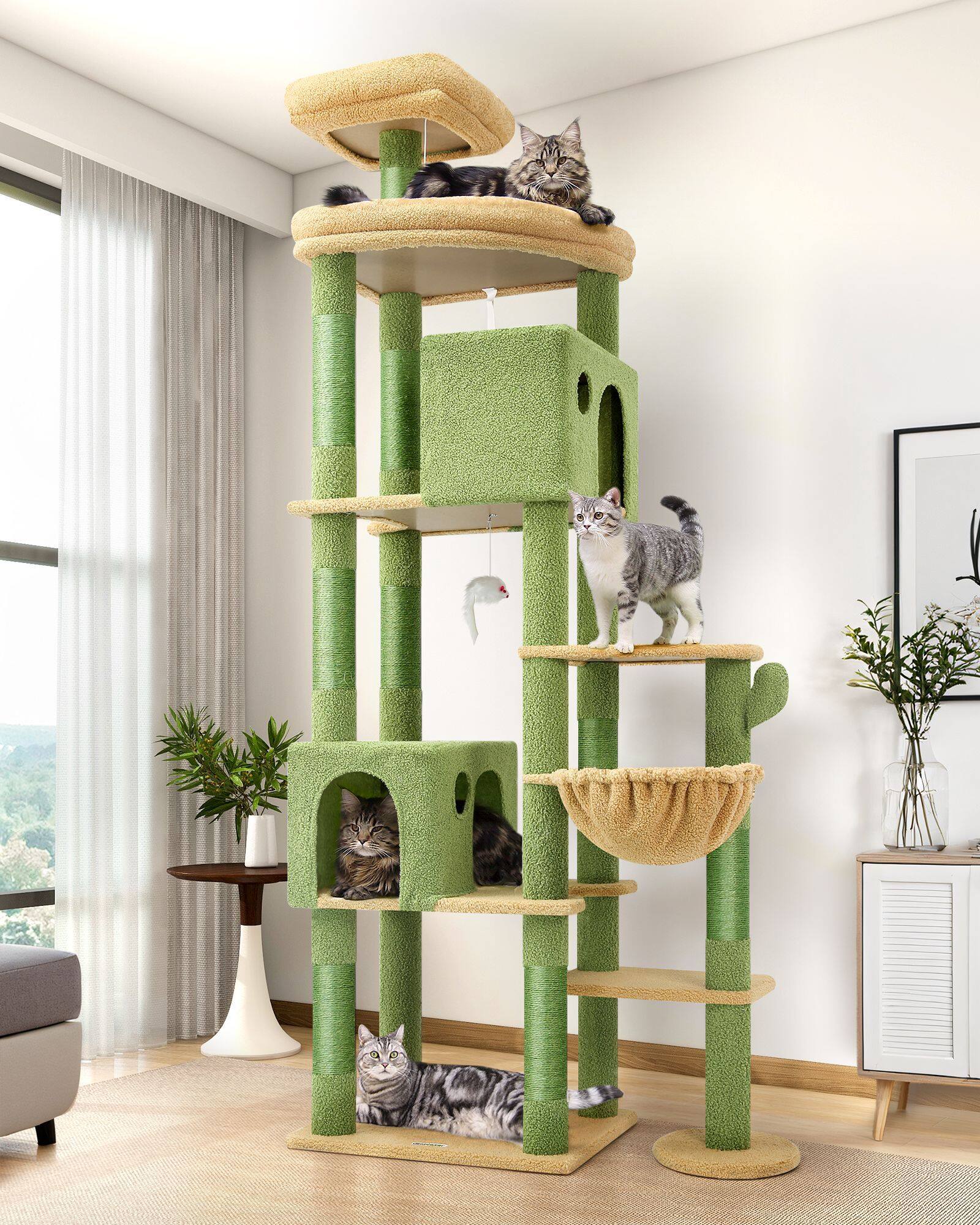 globlazer-f-series-f83-arbre-chat-vert-cactus-83-pouces image 1