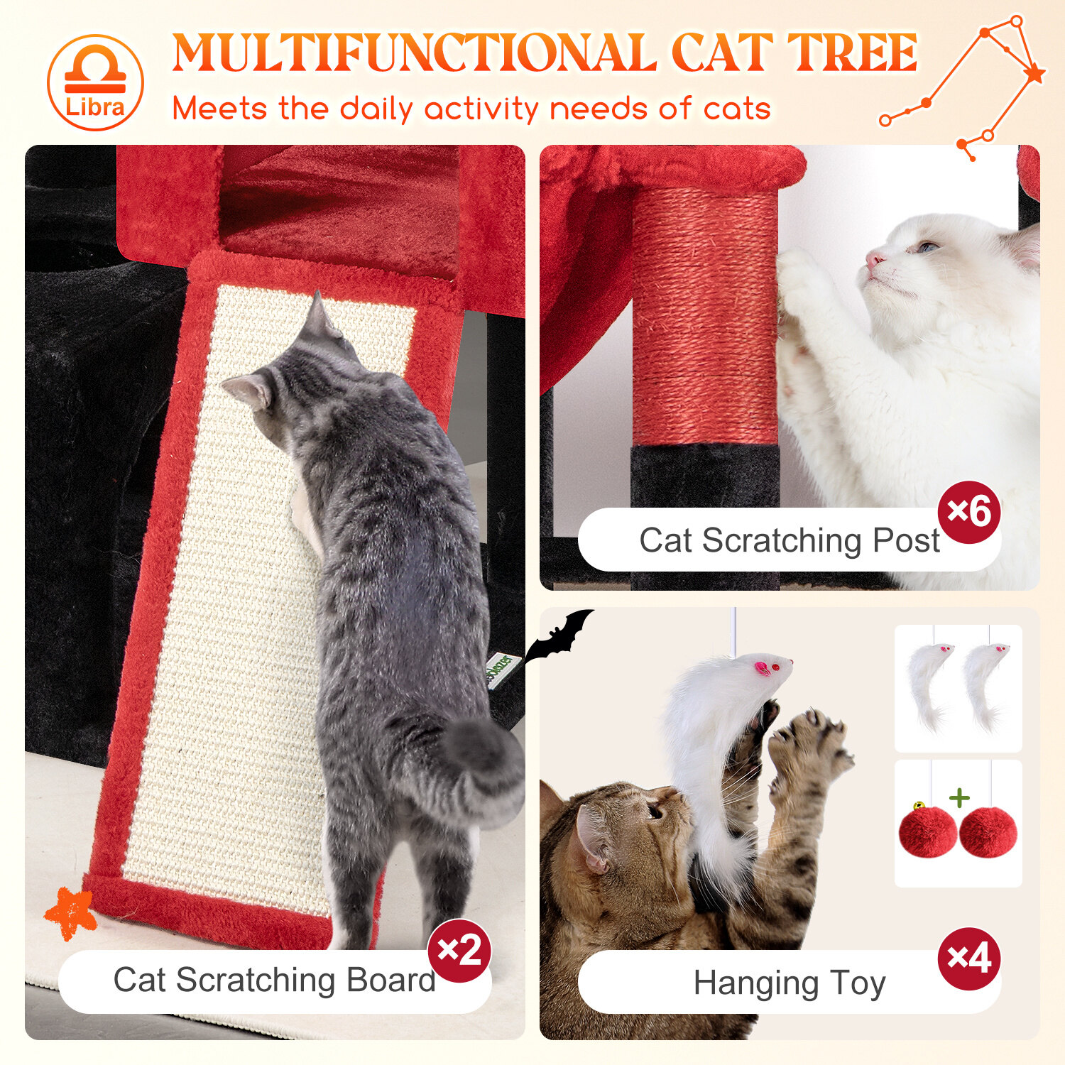 globlazer-z78-arbre-chat-rouge-noir-78-pouces-grand image 6