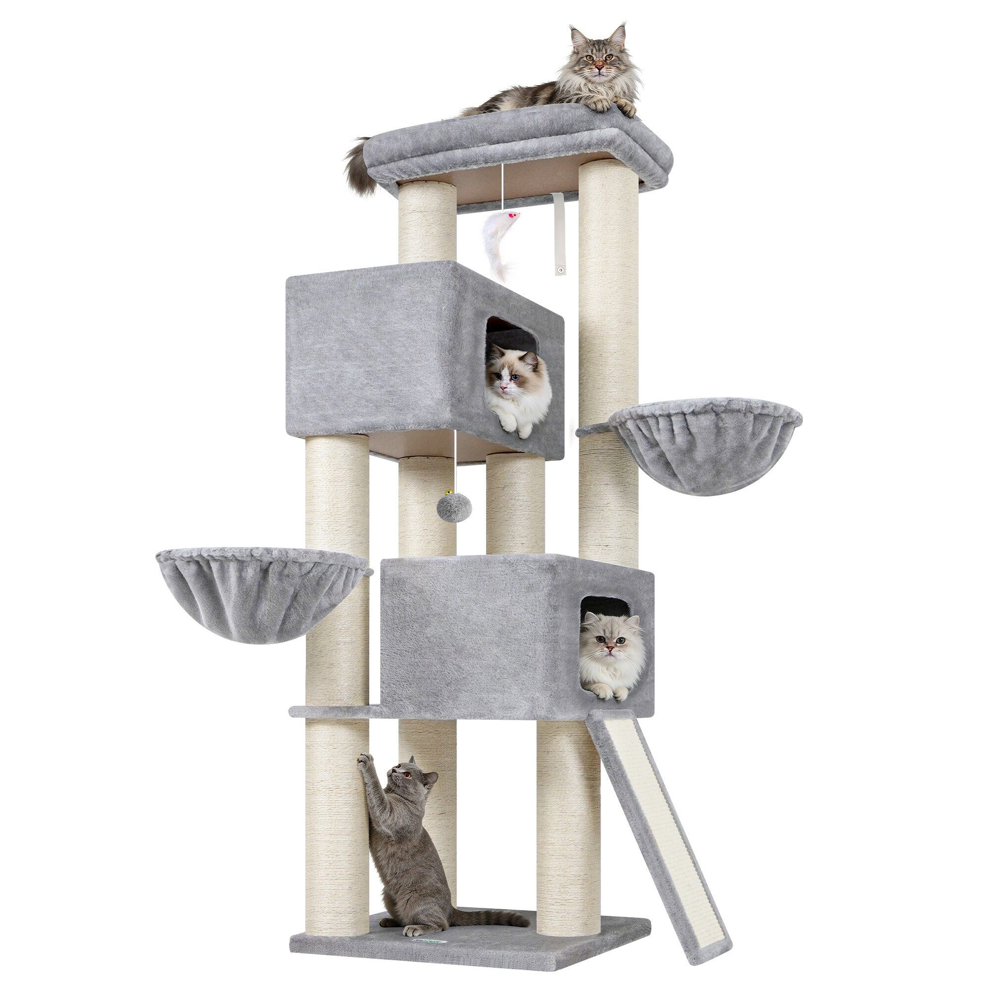 globlazer-s67-arbre-a-chat-gris-clair-170-cm image 2
