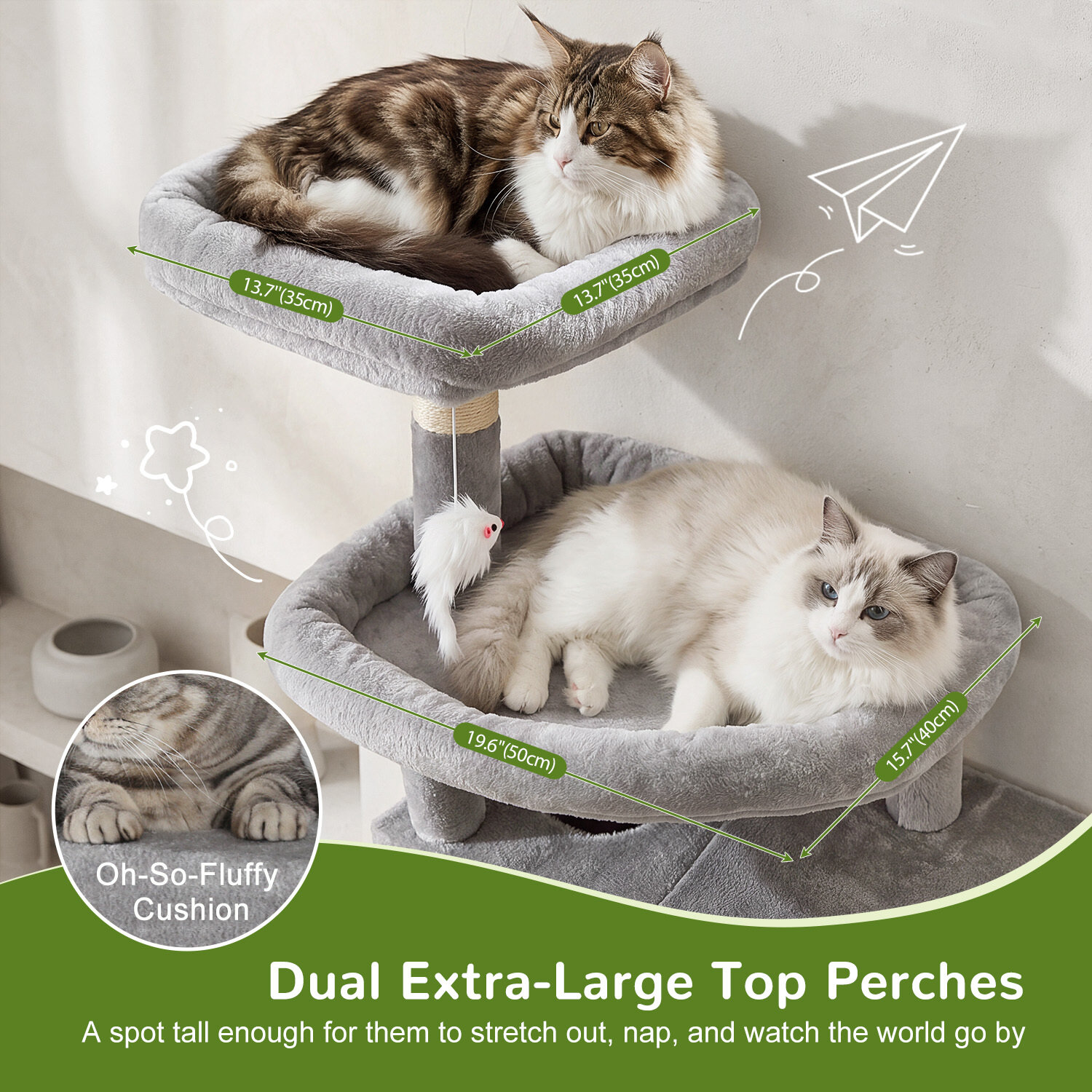 globlazer-f-series-f81h-arbre-chat-gris-clair-81-pouces-stable image 4