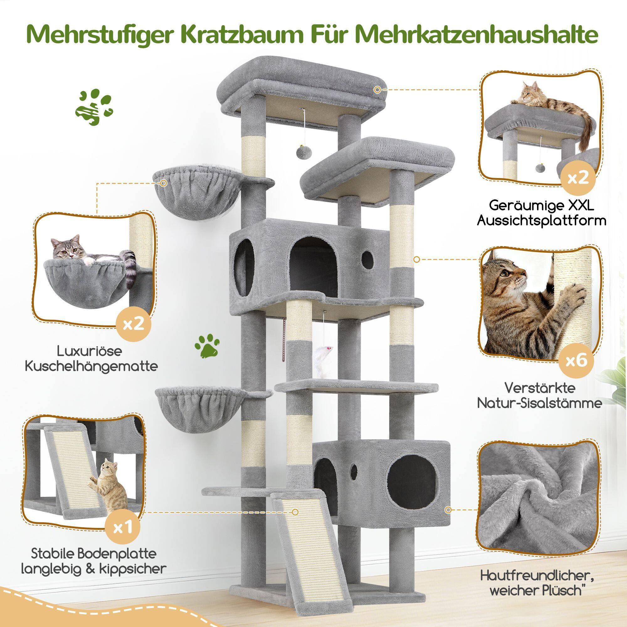 globlazer-s77c-arbre-chat-gris-clair-77-pouces image 5