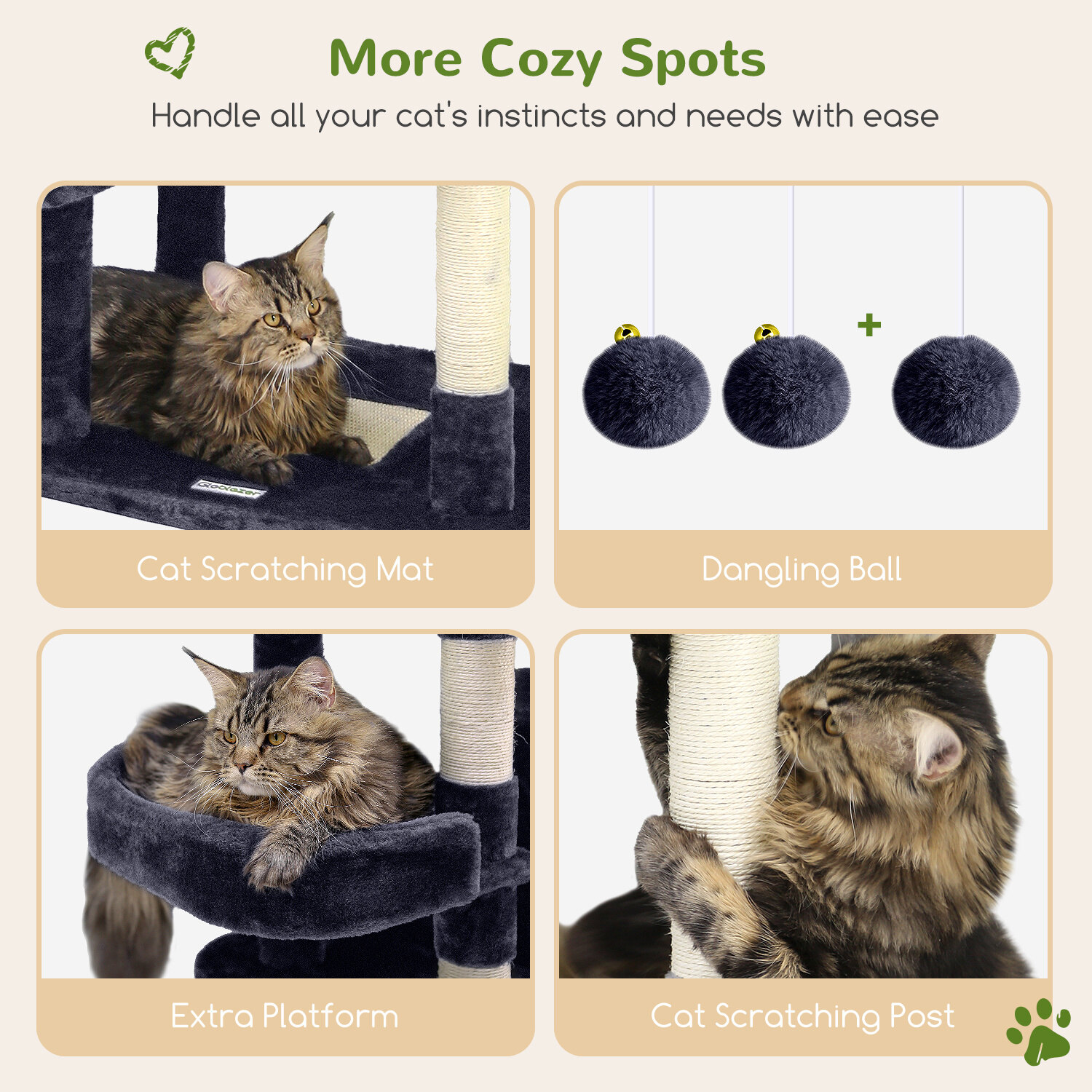 globlazer-c-series-c72-arbre-chat-gris-fonc-183-cm image 7