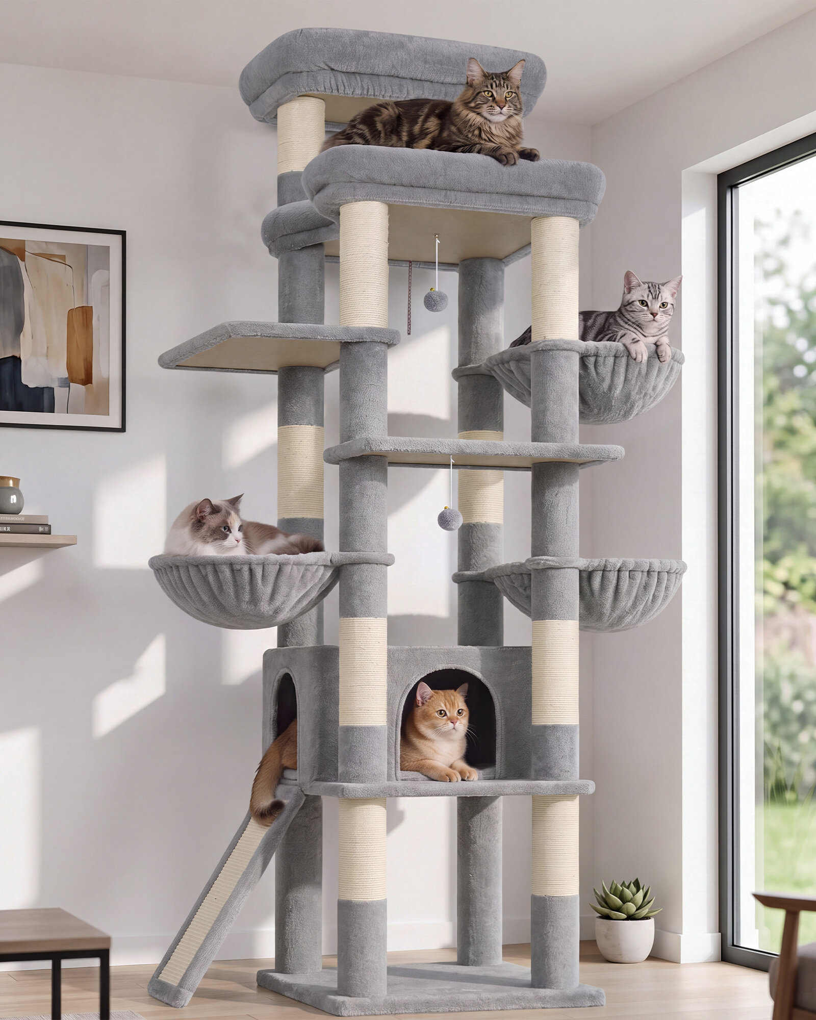 globlazer-s-series-s79c-arbre-chat-gris-clair-79-pouces-robuste image 1