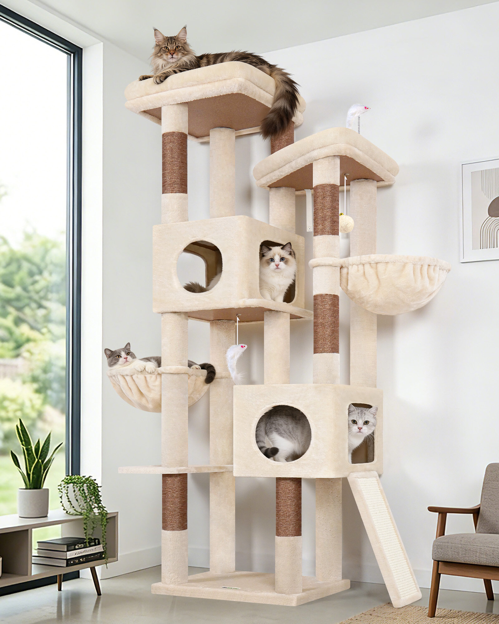 globlazer-s-series-s72e-arbre-chat-beige-72-pouces image 1