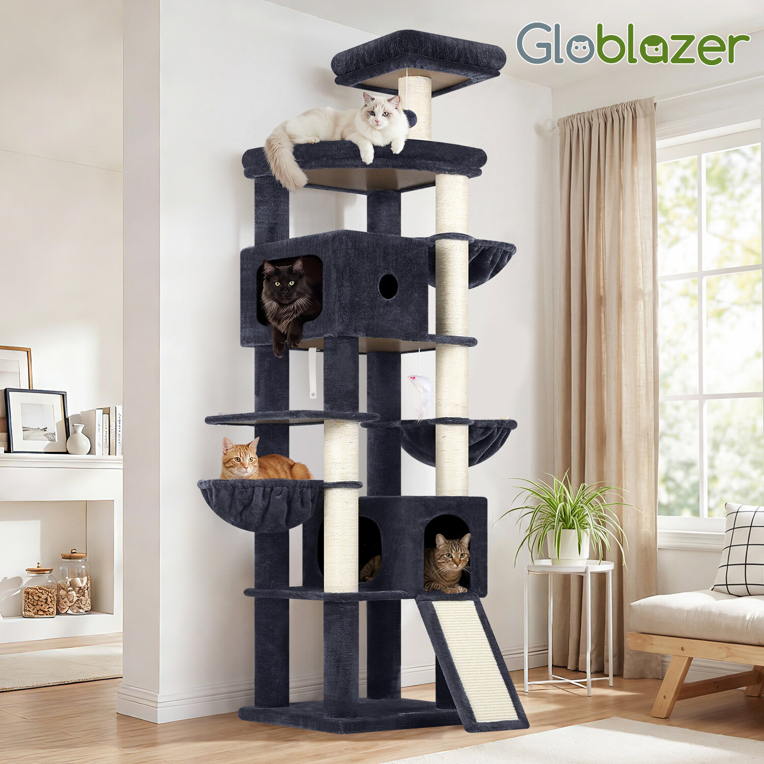 globlazer-f-series-f83c-arbre-chat-gris-fonc-211-cm image 8