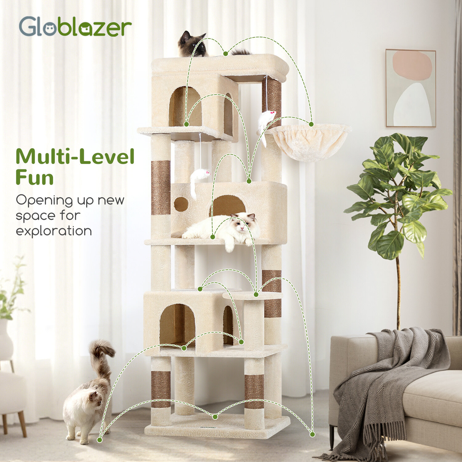 globlazer-f66-f-series-tour-chat-beige-66-pouces image 8