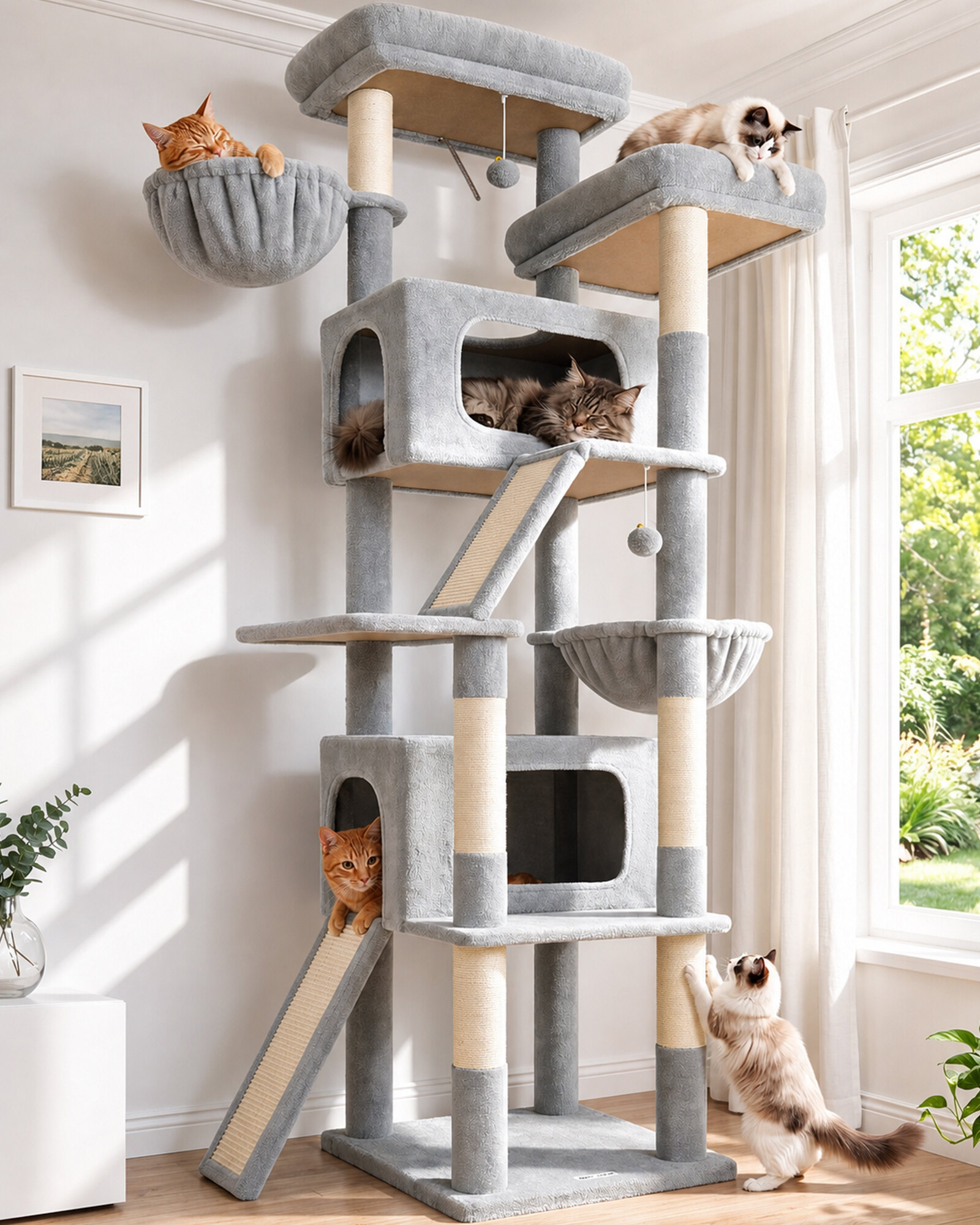 globlazer-s79-arbre-chat-79-pouces-gris-clair-grand image 1