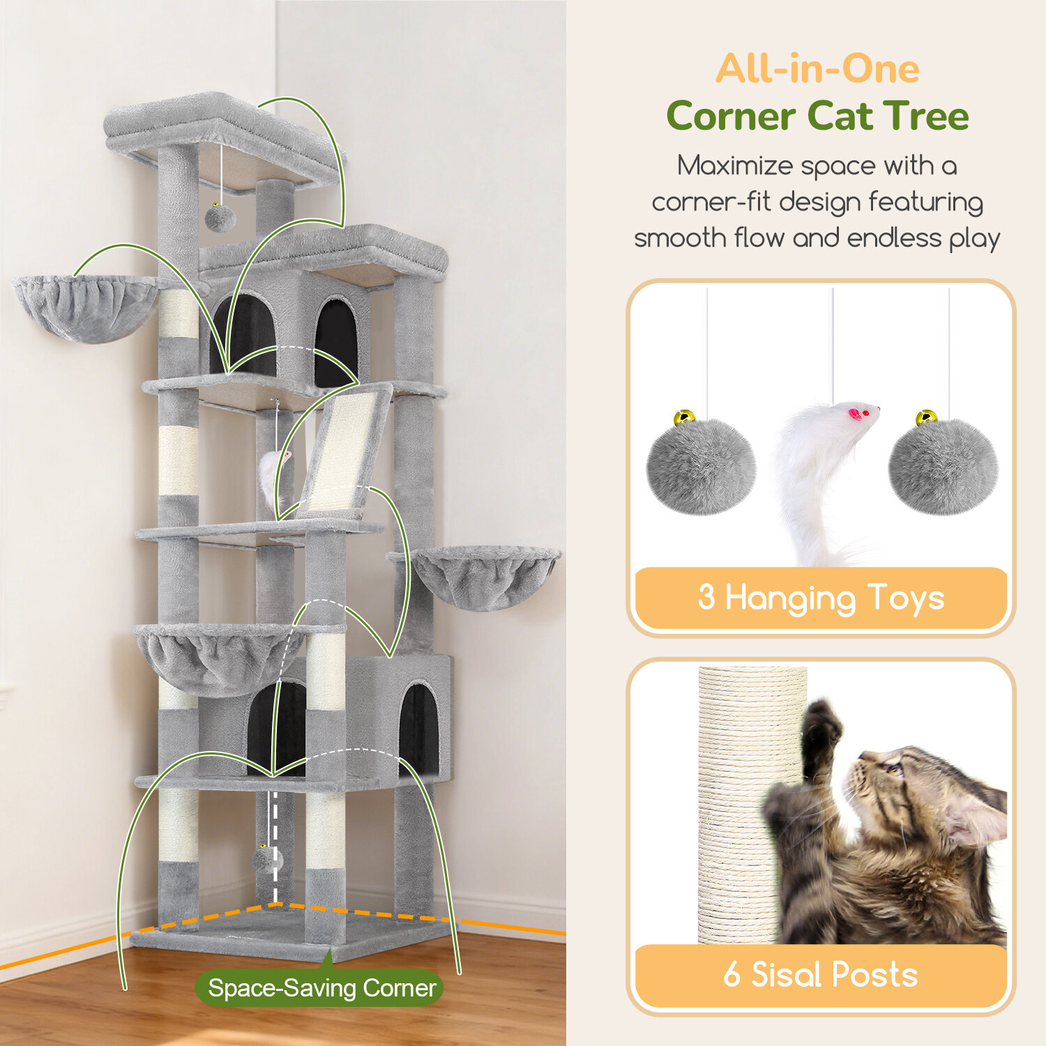 globlazer-s80g-arbre-chat-80-pouces-gris-clair-robuste image 6