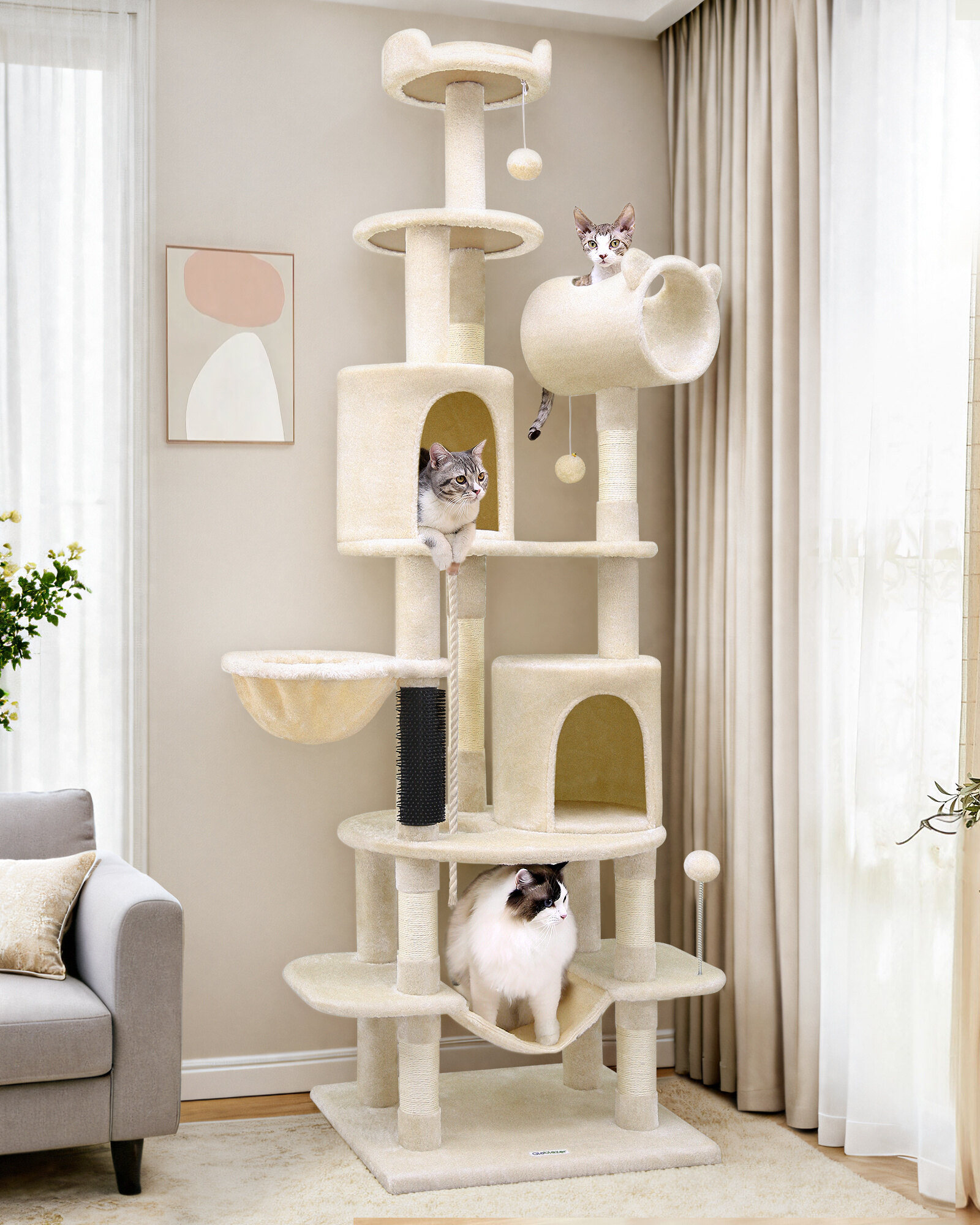 globlazer-c-series-c81-arbre-chat-beige-206-cm-grand image 1