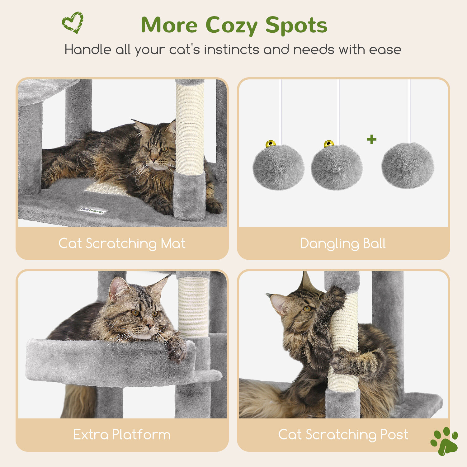 globlazer-c72-arbre-chat-gris-clair-183-cm image 7
