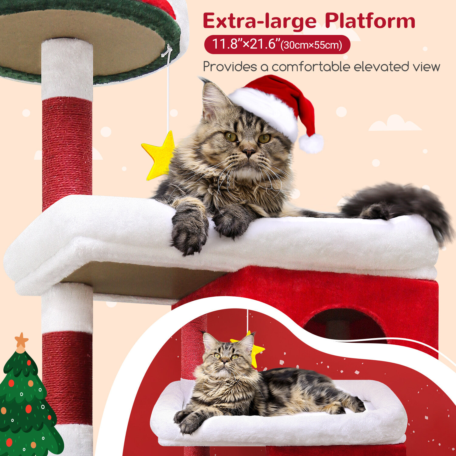 globlazer-s72-arbre-chat-183-cm-rouge-blanc-vert-no-l image 4