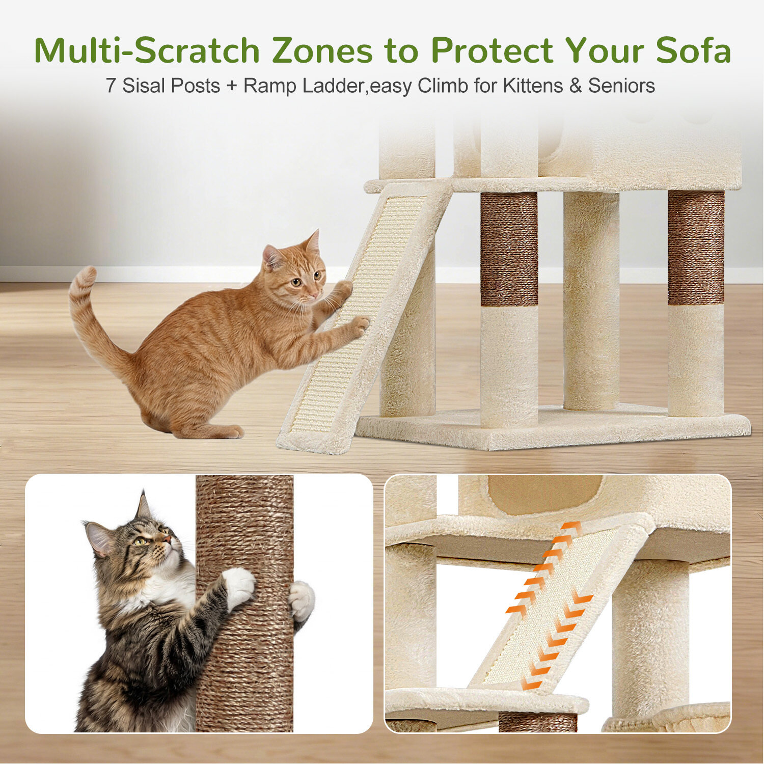 globlazer-s-series-s83f-arbre-chat-beige-83-pouces-robuste image 3
