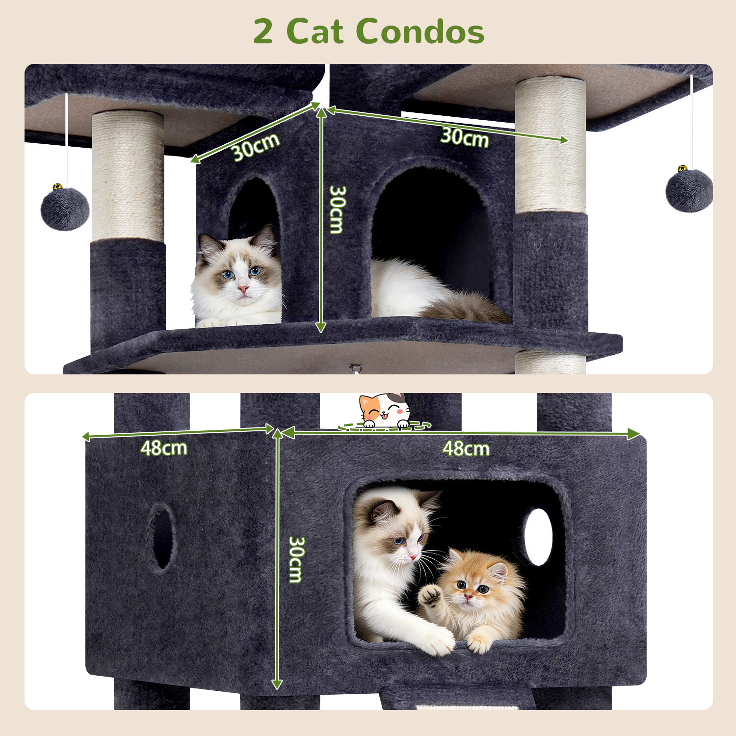 globlazer-f75-arbre-chat-gris-fonc-75-pouces-cachette image 4
