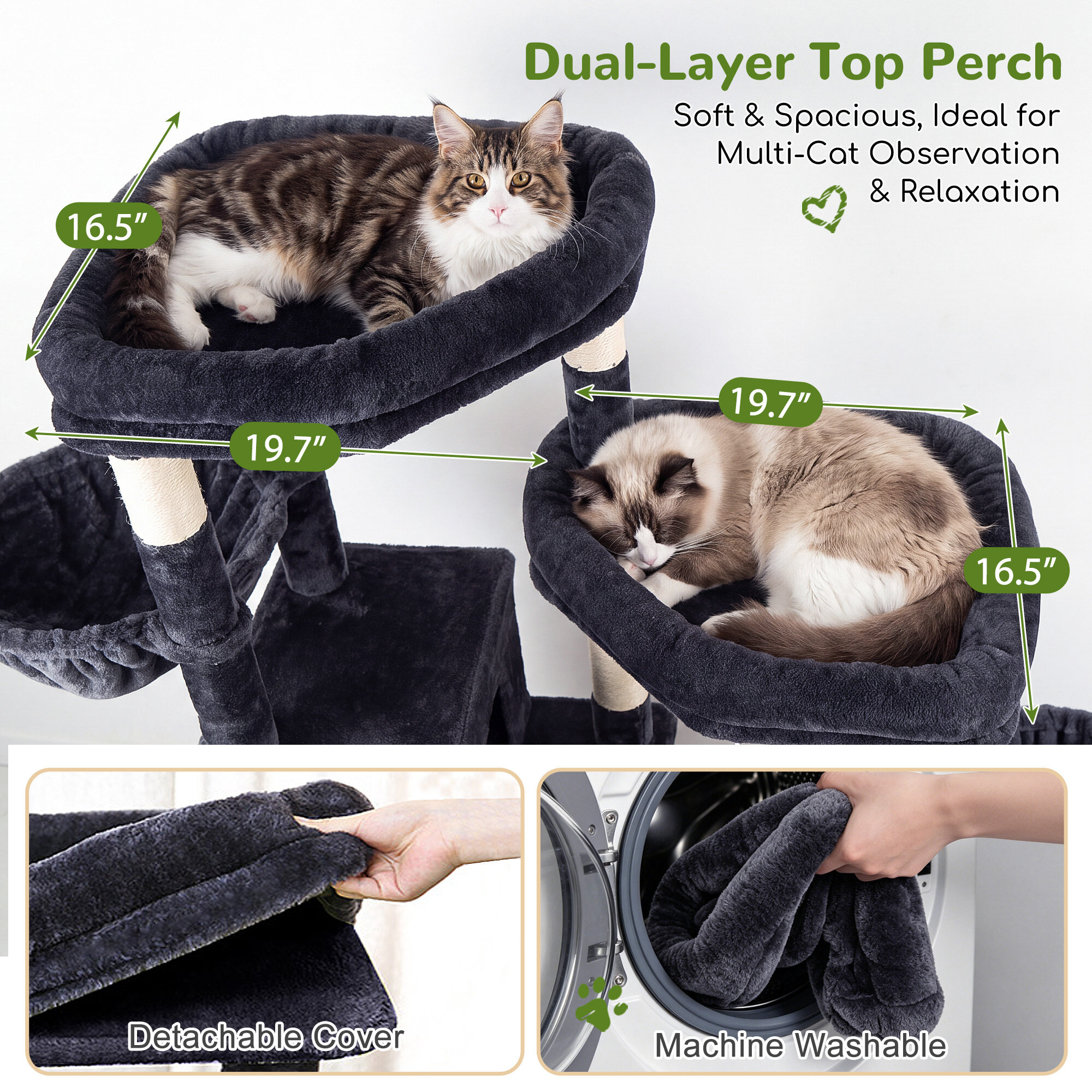 globlazer-s-series-s59-arbre-chat-gris-fonc-150-cm image 3