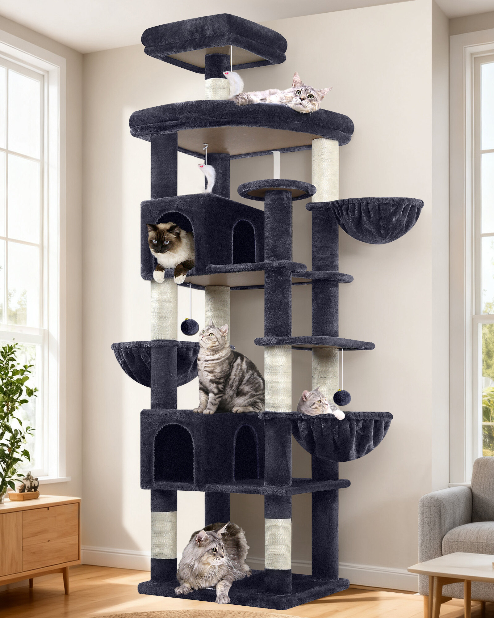 globlazer-s82-arbre-chat-gris-fonc-82-pouces-grand image 1