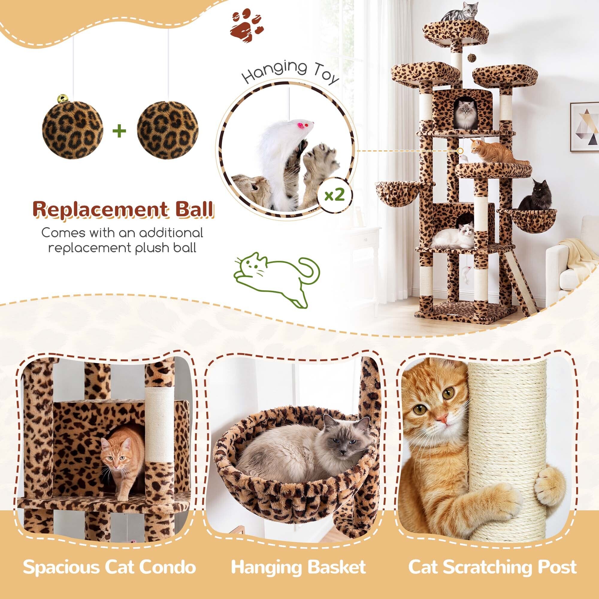 globlazer-f-series-f80h-arbre-chat-l-opard-80-pouces-grand image 6