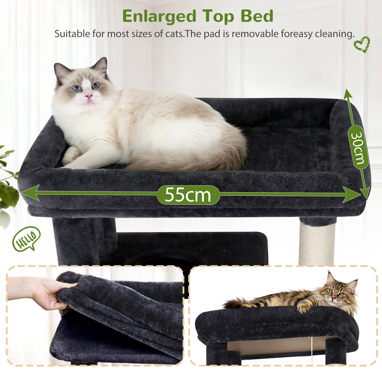 globlazer-s69b-arbre-chat-69-pouces-gris-fonc-grand image 4