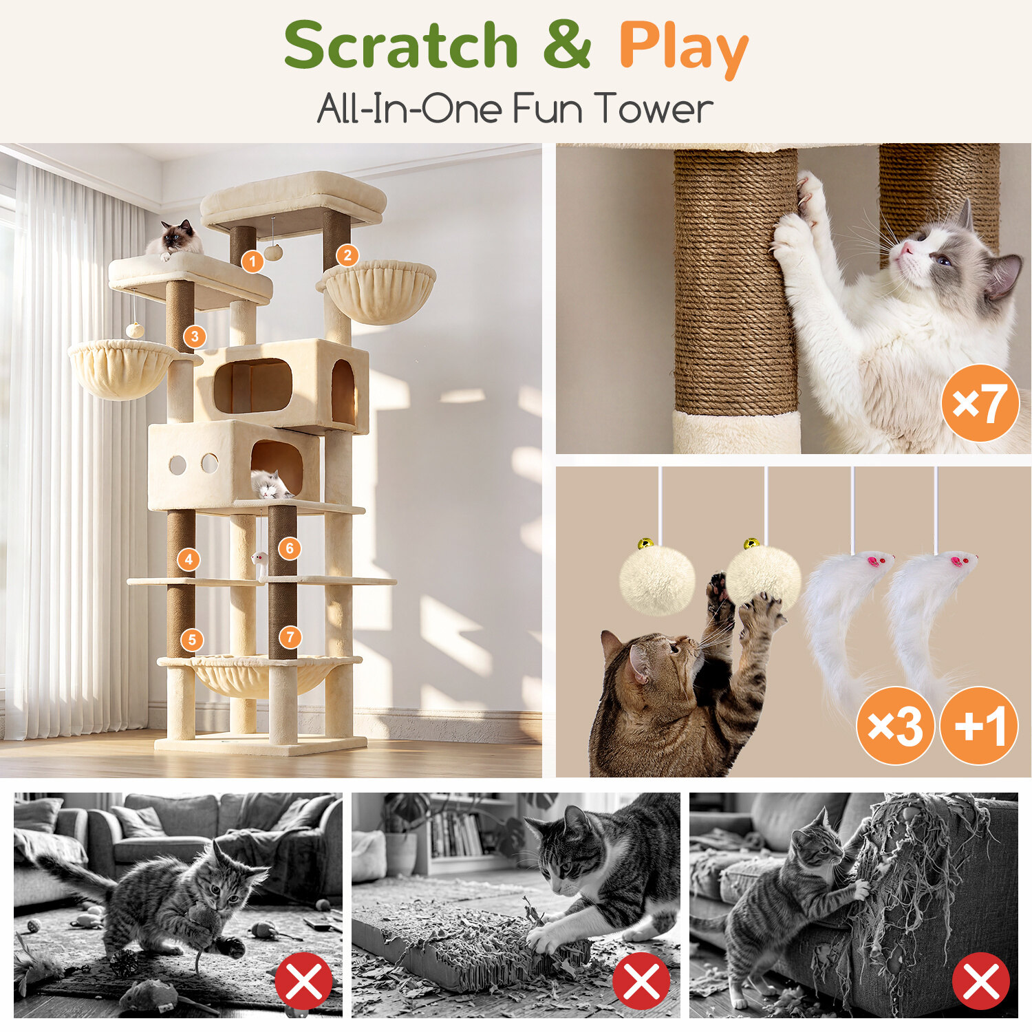 globlazer-f-series-f81e-arbre-chat-beige-81-pouces-xxl image 6
