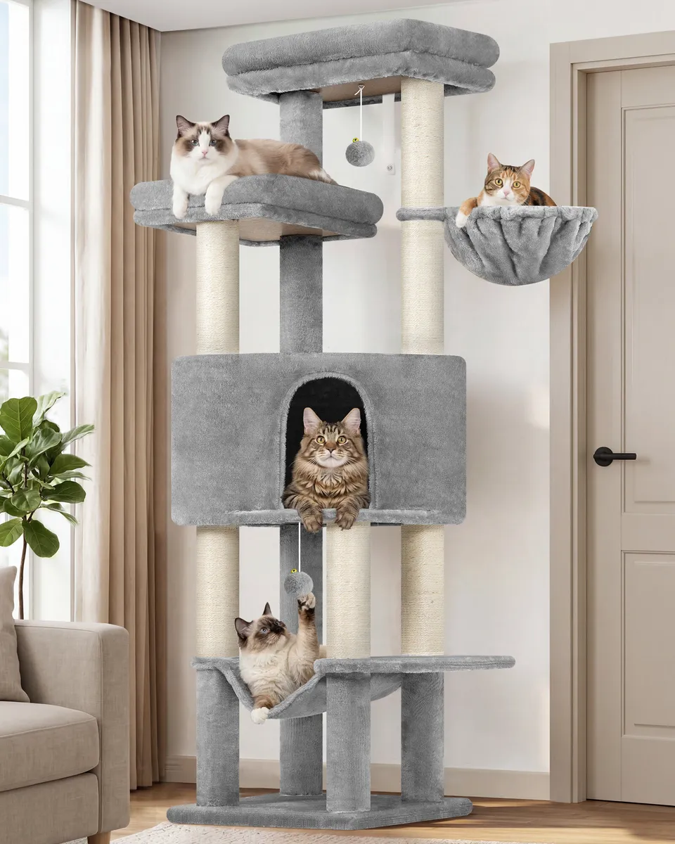 globlazer-f65d-arbre-chat-gris-clair-165-cm-haut image 1