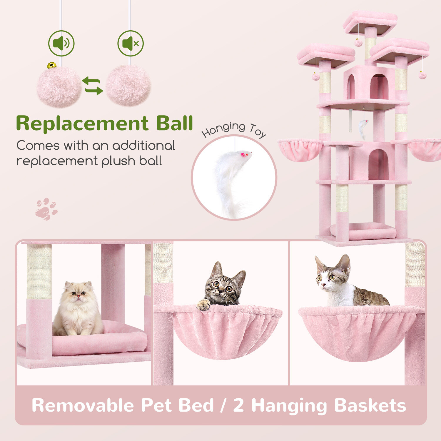 globlazer-f-series-f68b-arbre-chat-rose-68-pouces image 7