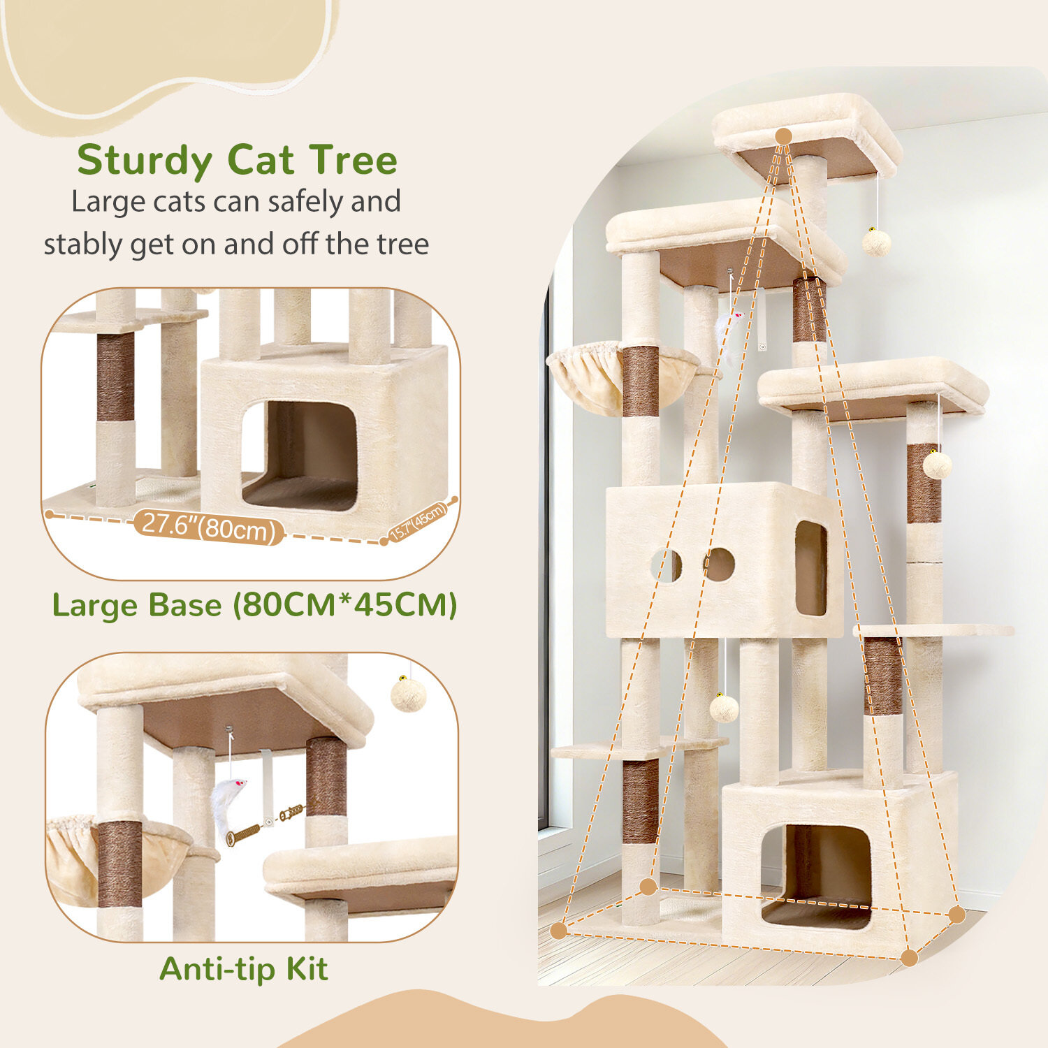 globlazer-f80e-arbre-chat-203-cm-beige-grand-chat image 8